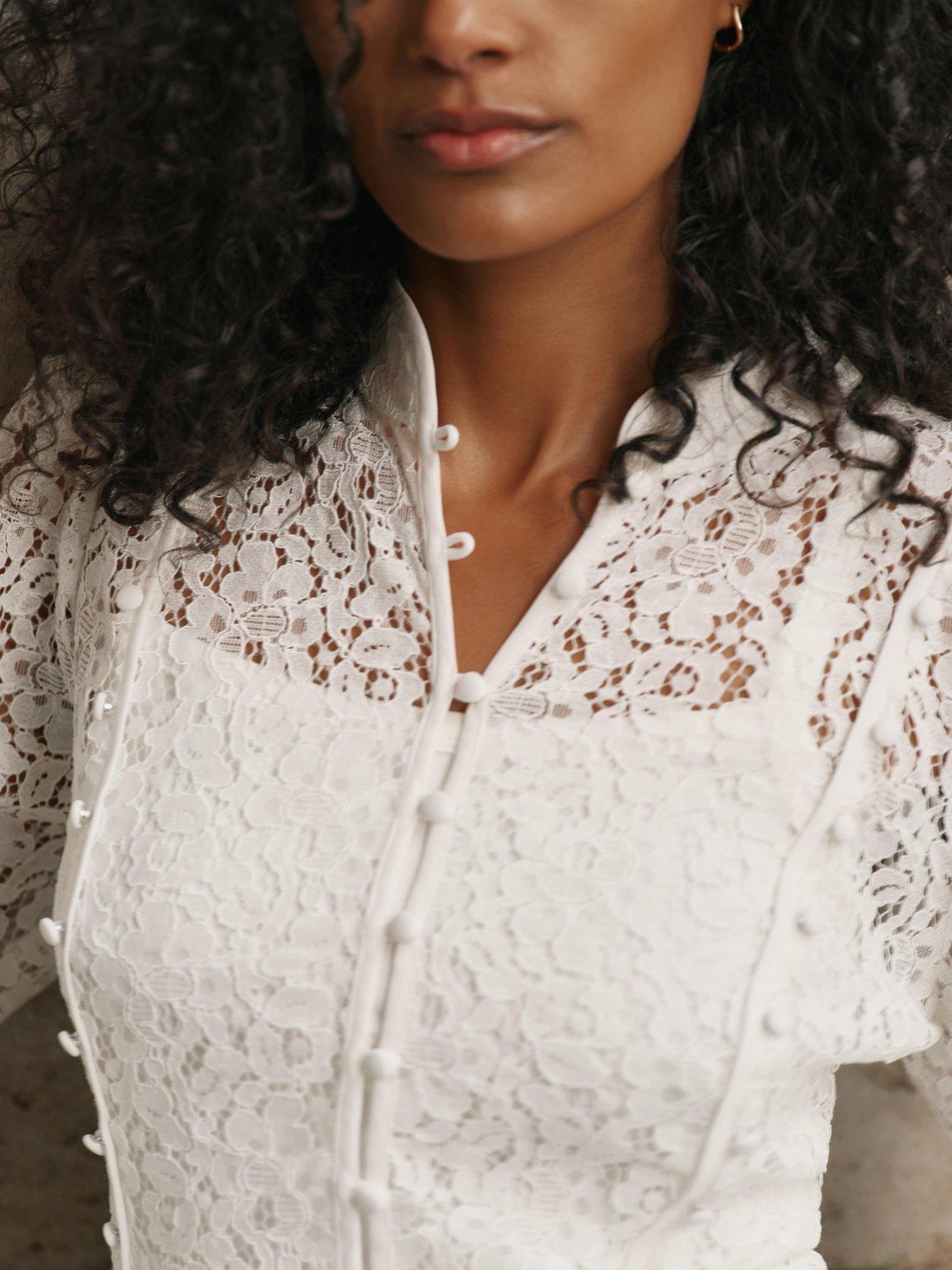 Image 3 of 6 of Mint Velvet Ivory Lace Blouse