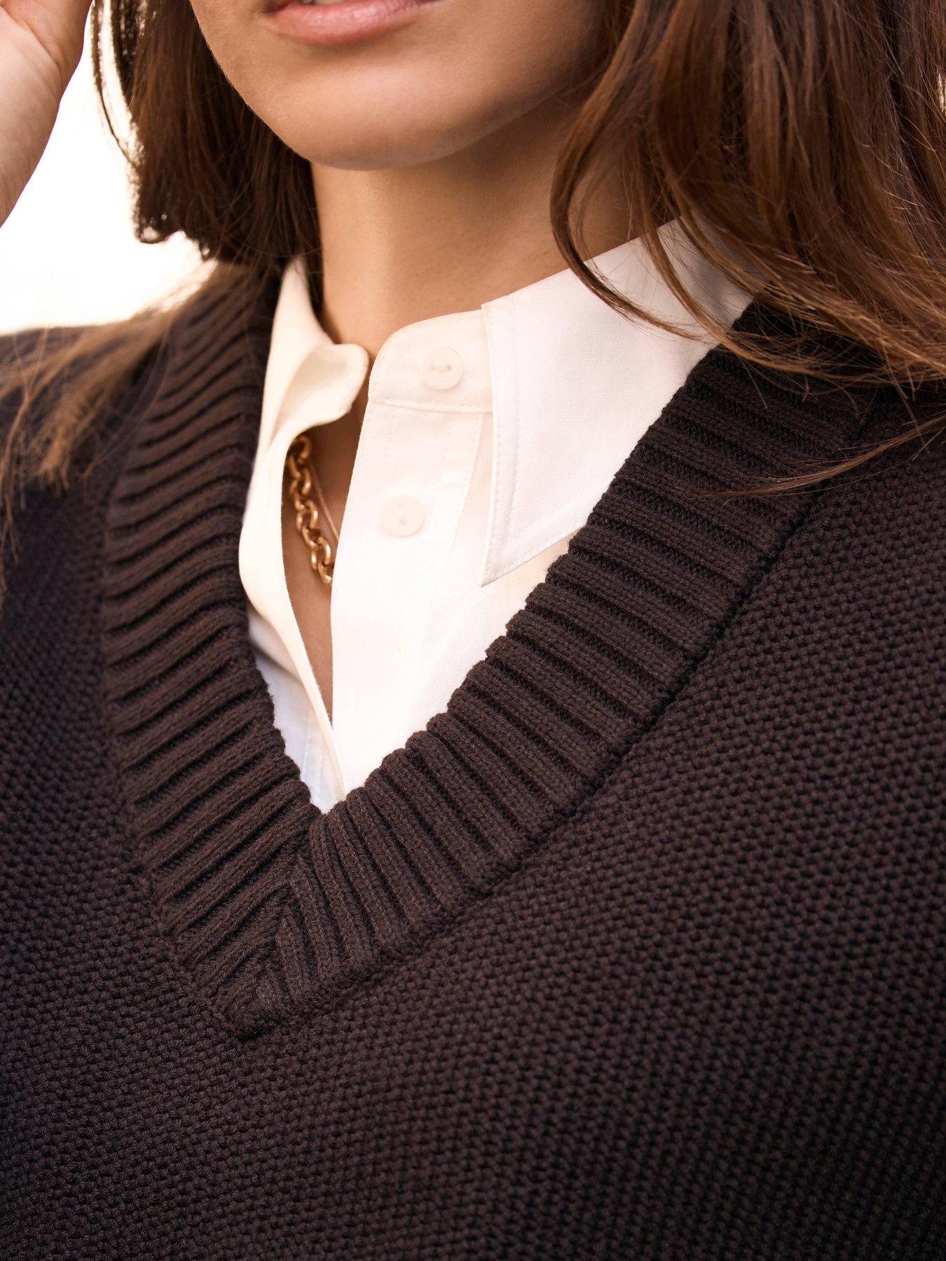 Image 4 of 6 of Mint Velvet Chocolate V Neck Tabard