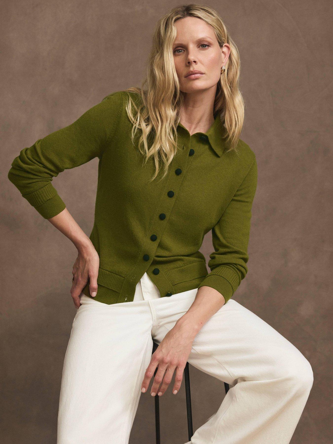 Mint Velvet Green Layered Collar Top