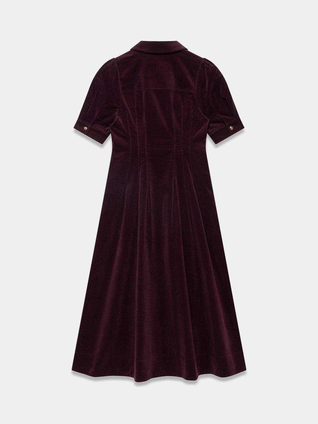 Image 6 of 6 of Mint Velvet Burgundy Cord Maxi Dress