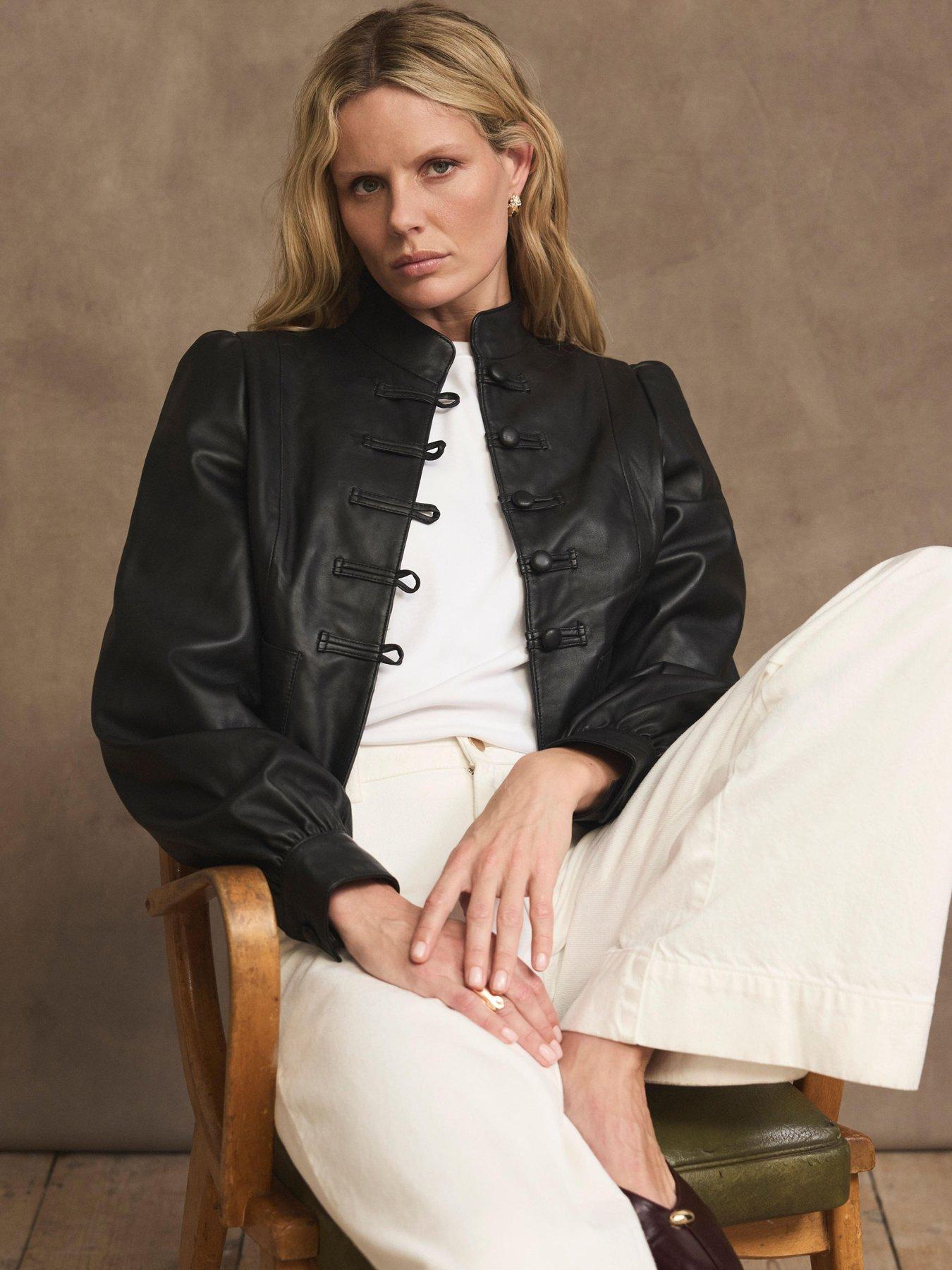 Image 1 of 6 of Mint Velvet Black Button Detail Jacket
