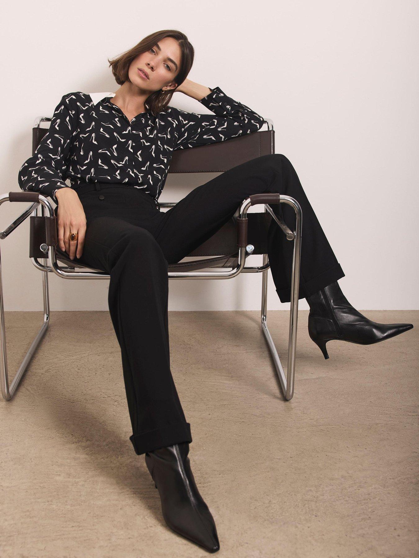 Image 3 of 6 of Mint Velvet Black Stiletto Print Shirt