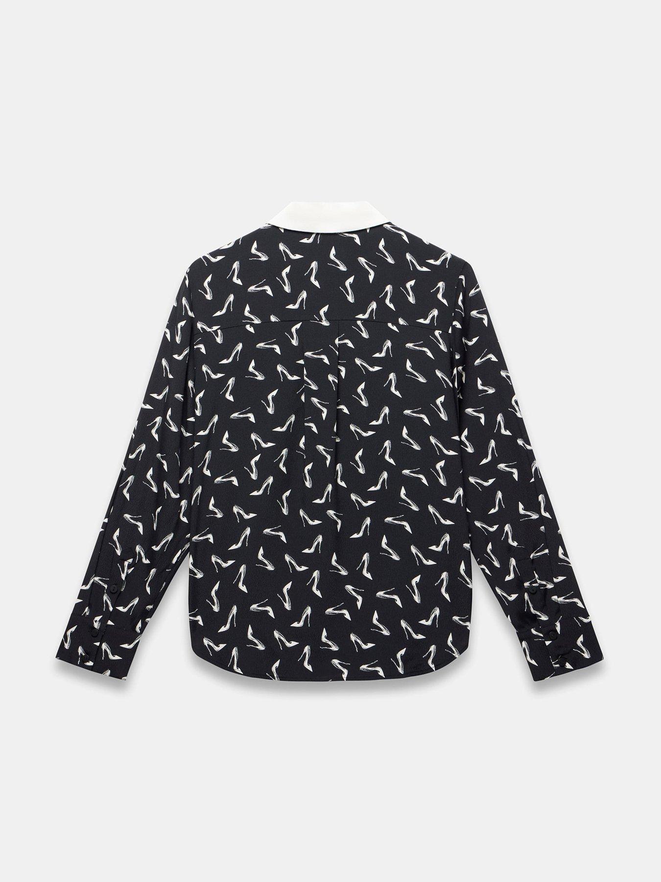Image 6 of 6 of Mint Velvet Black Stiletto Print Shirt