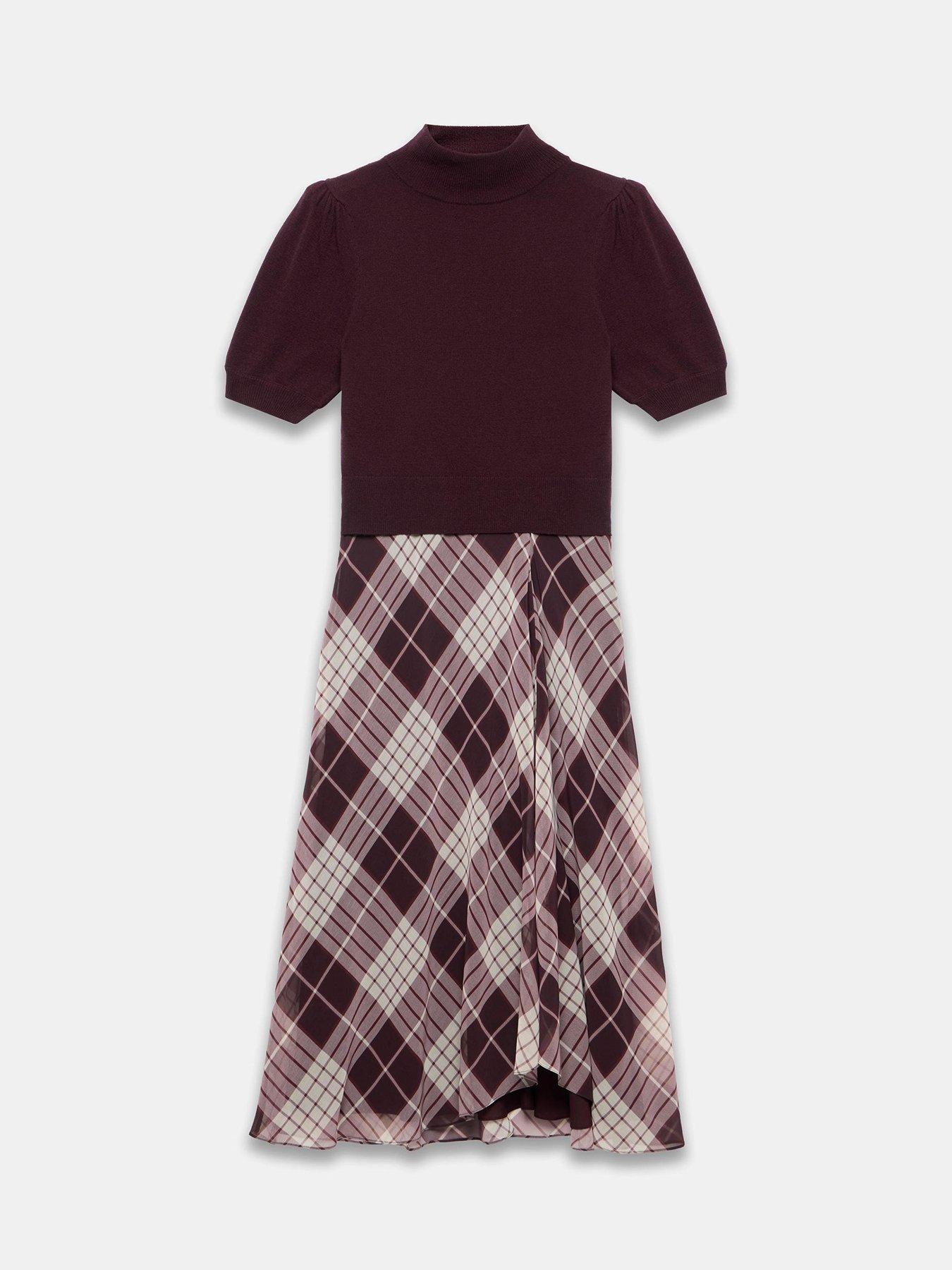 Image 5 of 6 of Mint Velvet Check Layered Midi Dress