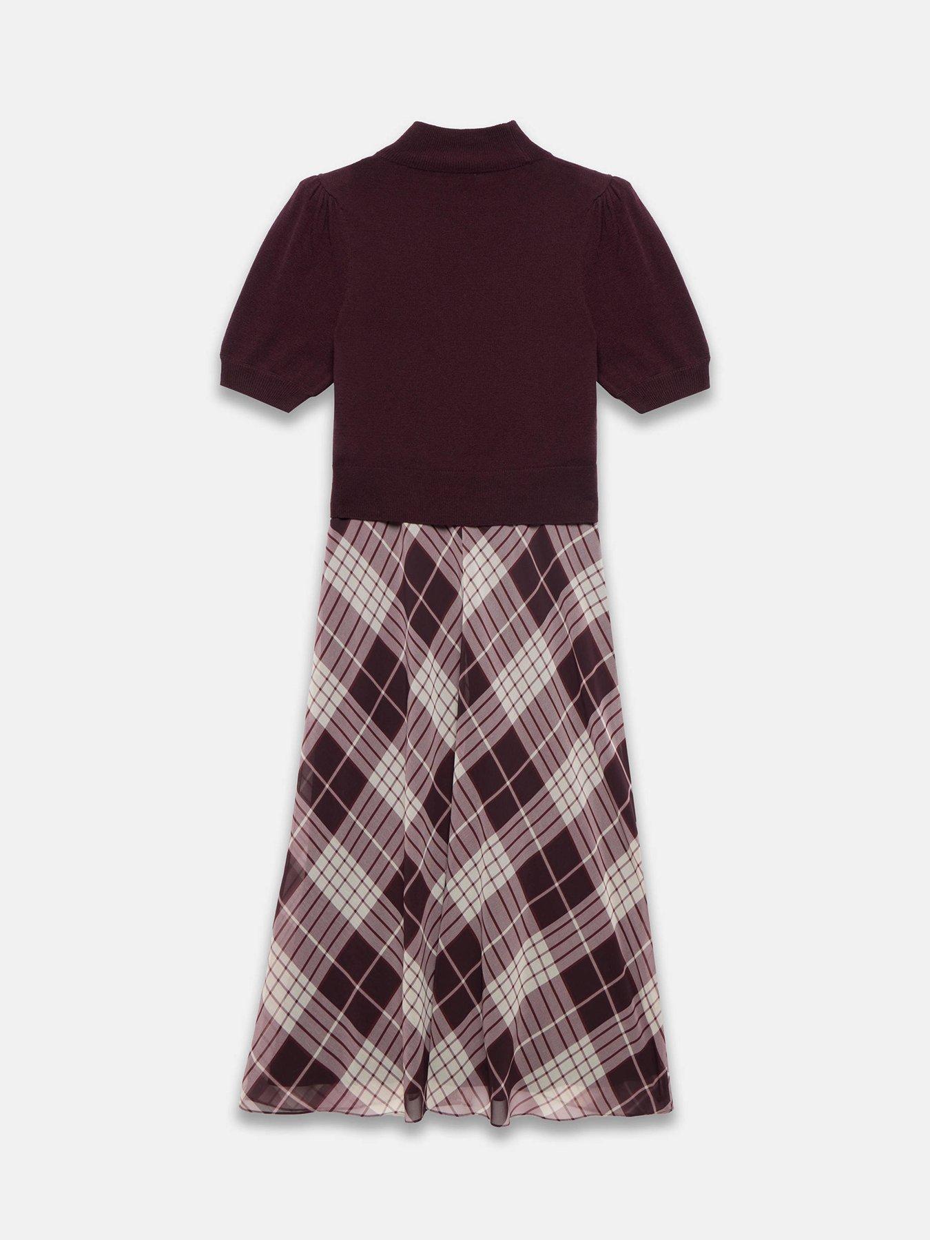 Image 6 of 6 of Mint Velvet Check Layered Midi Dress