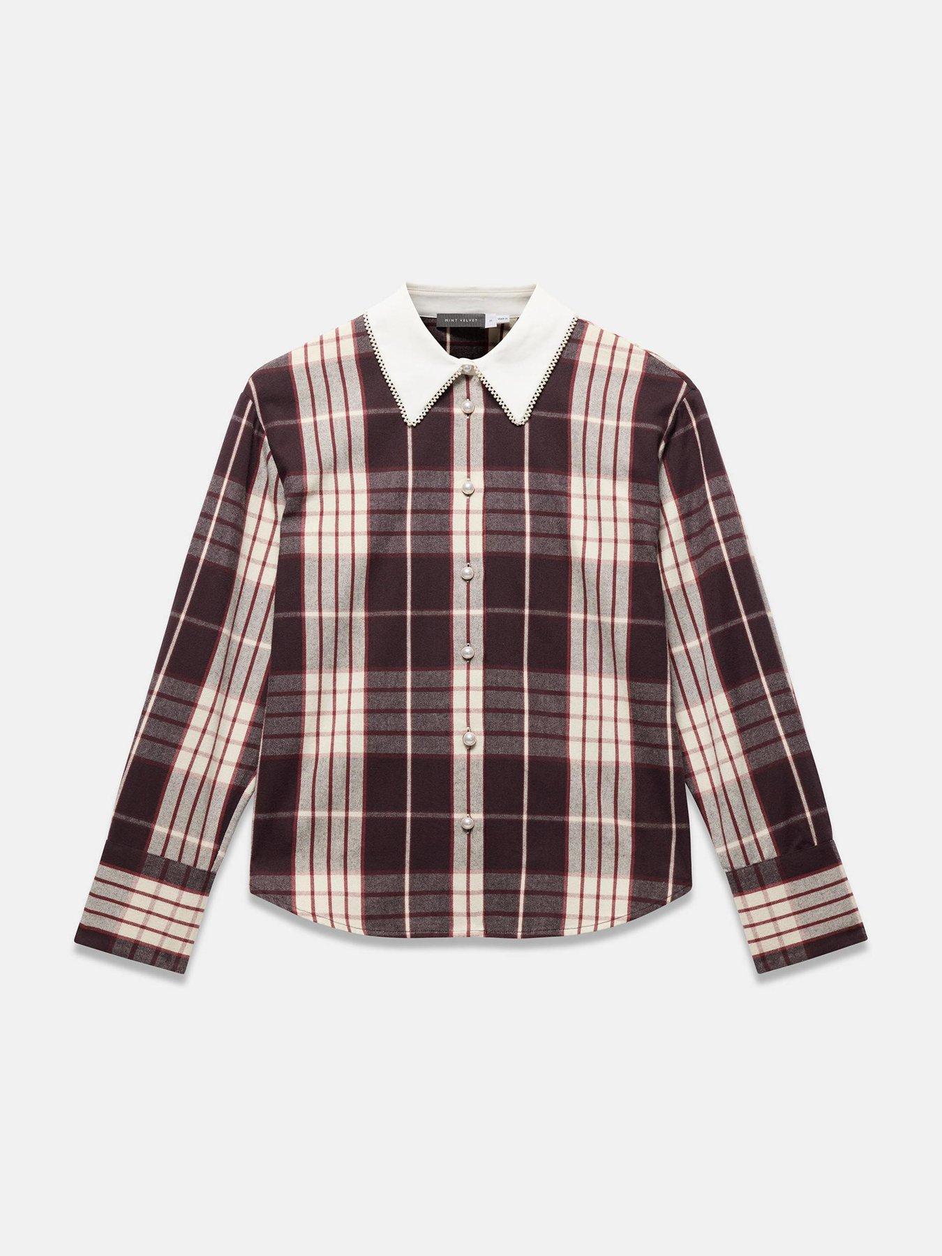 Image 5 of 6 of Mint Velvet Burgundy Check Shirt