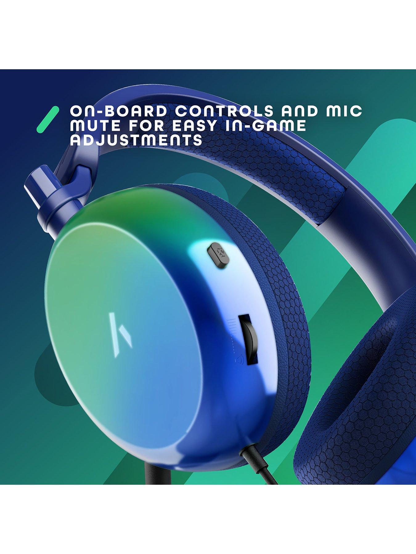 Image 6 of 7 of Stealth C6 STRIKE Gaming Headset for PS, XBOX, Switch, PC, Mobile and Tablet - Green/Blue