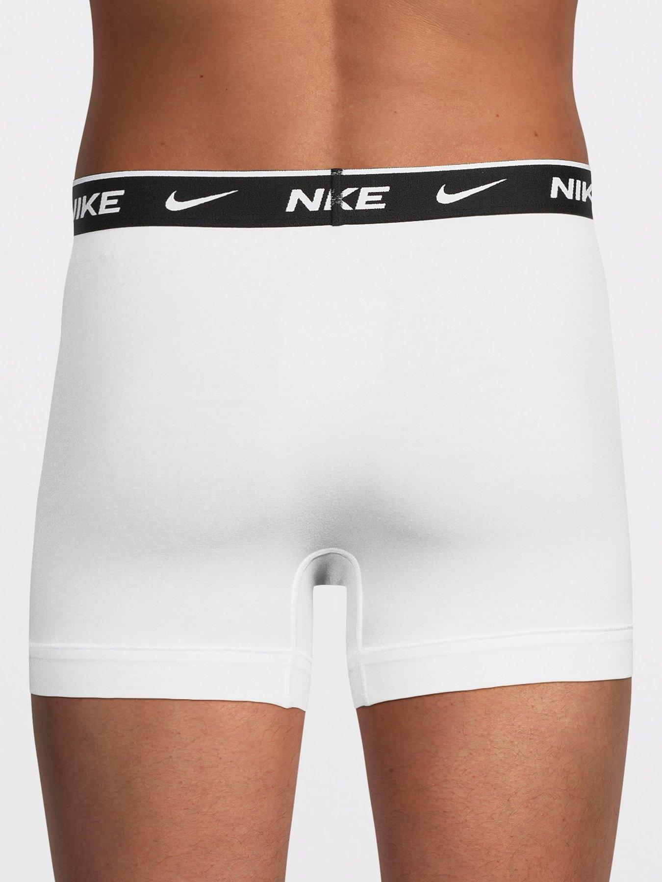 Image 3 of 3 of Nike Mens Essential Cotton Straight 5 Pack Trunks - Black