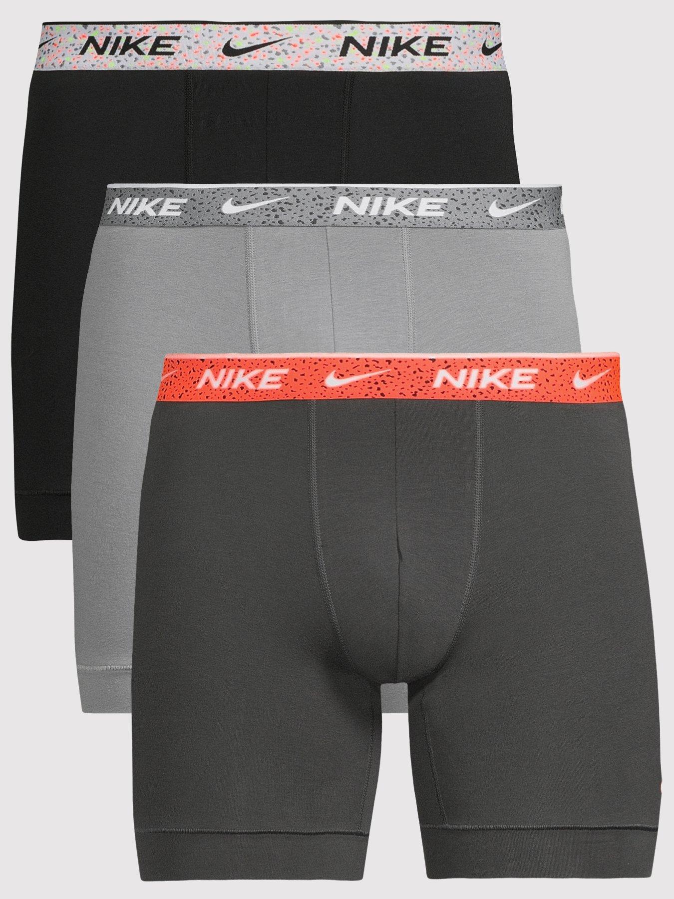 Image 1 of 3 of Nike Mens Essential Cotton Straight 3 Pack Boxer Briefs - Multi