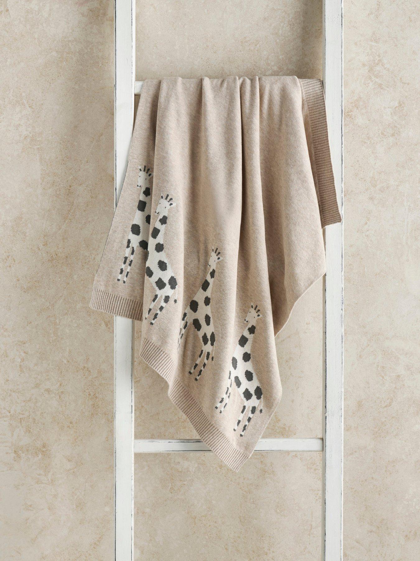 Image 1 of 4 of Mamas & Papas Knitted Blanket - Giraffe Oatmeal