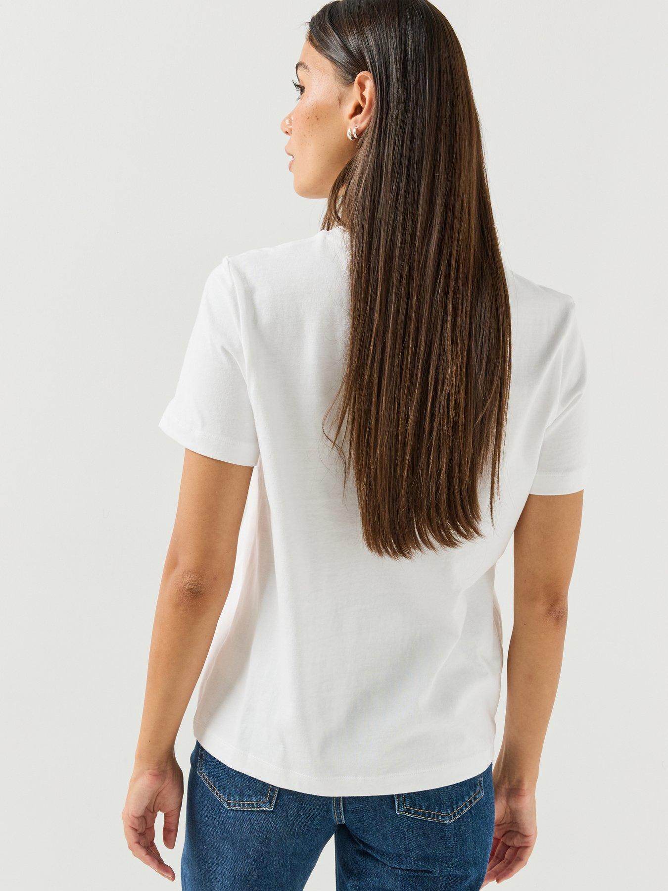 Image 2 of 5 of GANT Womens GANT 1949 Graphic Regular Fit T-Shirt - White
