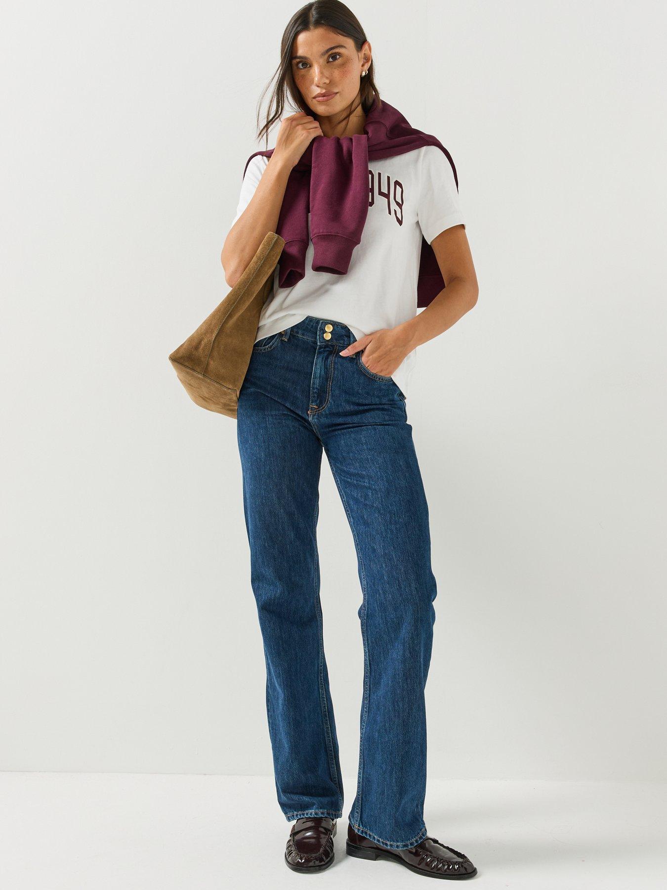 Image 3 of 5 of GANT Womens GANT 1949 Graphic Regular Fit T-Shirt - White