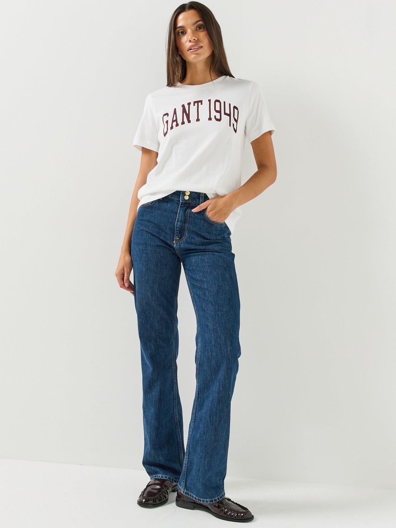 Image 5 of 5 of GANT Womens GANT 1949 Graphic Regular Fit T-Shirt - White