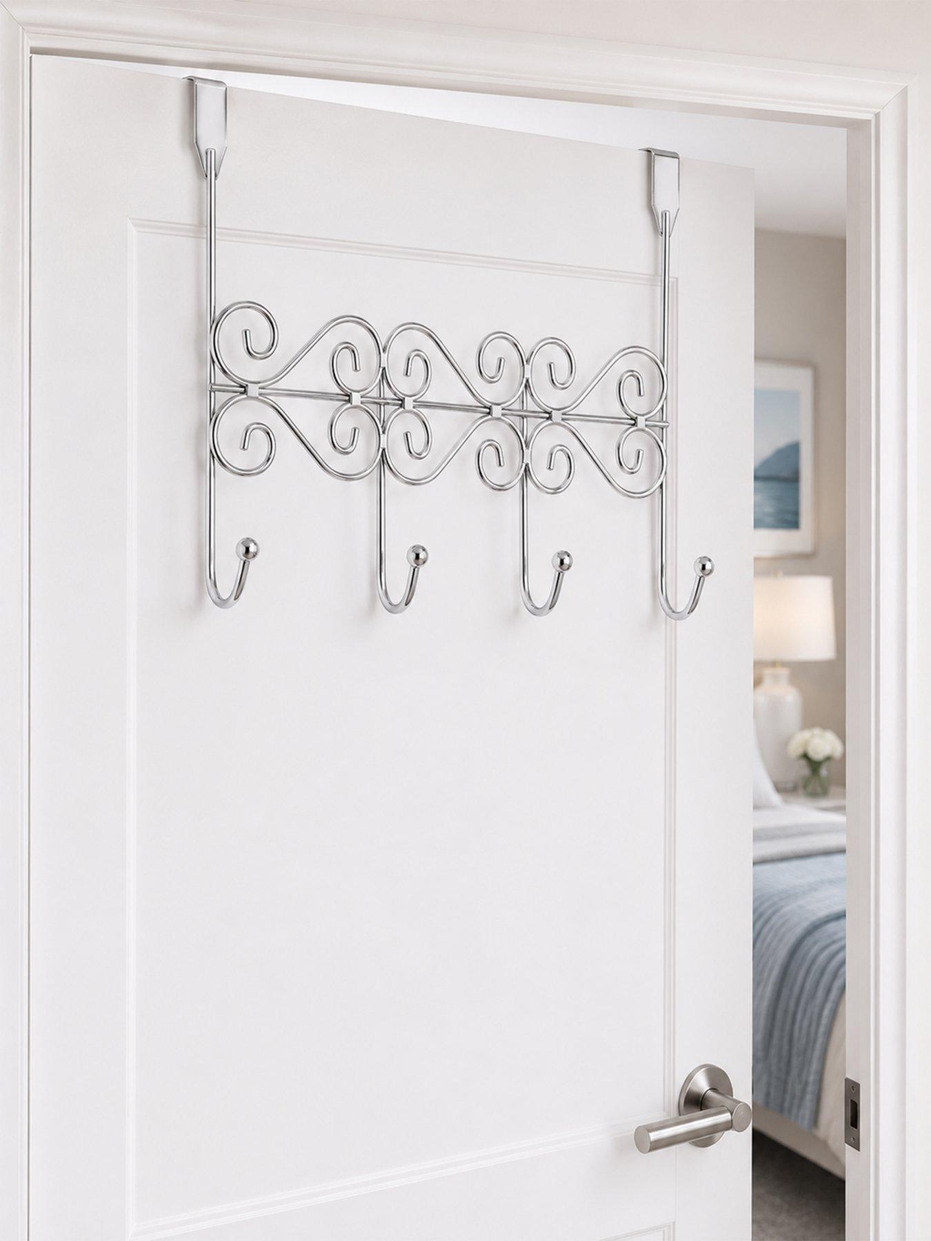 Image 1 of 3 of Showerdrape Showerdrape Swirls Chrome Over Door Storage Hooks