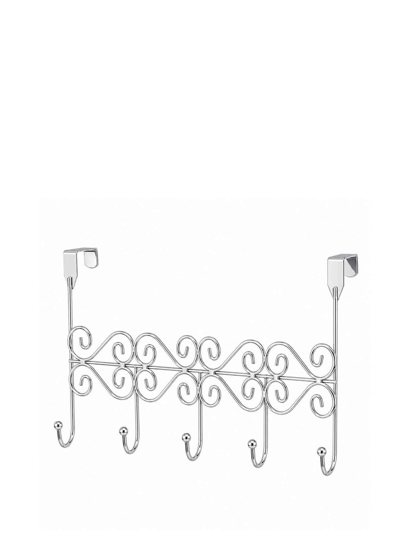 Image 2 of 3 of Showerdrape Showerdrape Swirls Chrome Over Door Storage Hooks