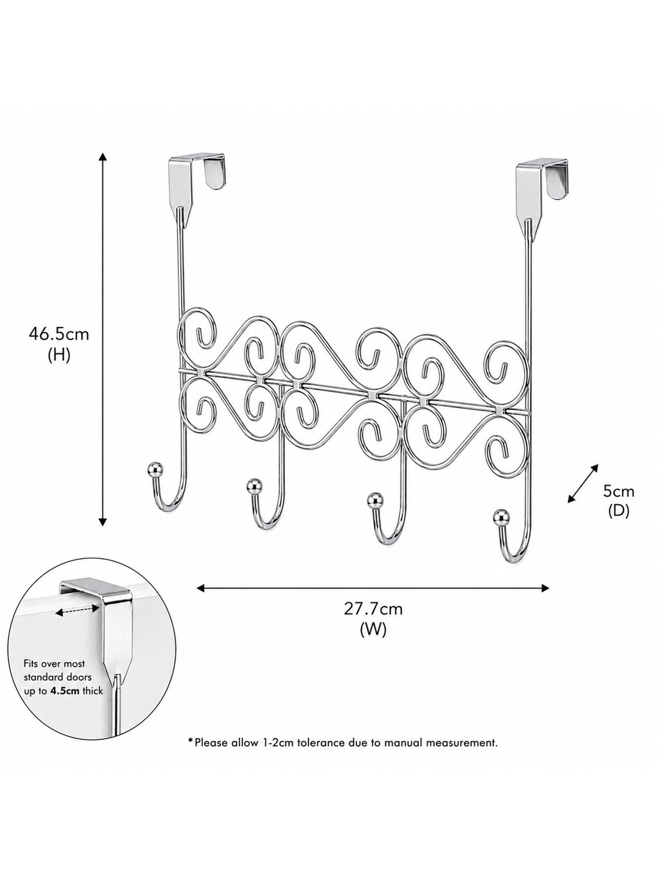 Image 3 of 3 of Showerdrape Showerdrape Swirls Chrome Over Door Storage Hooks