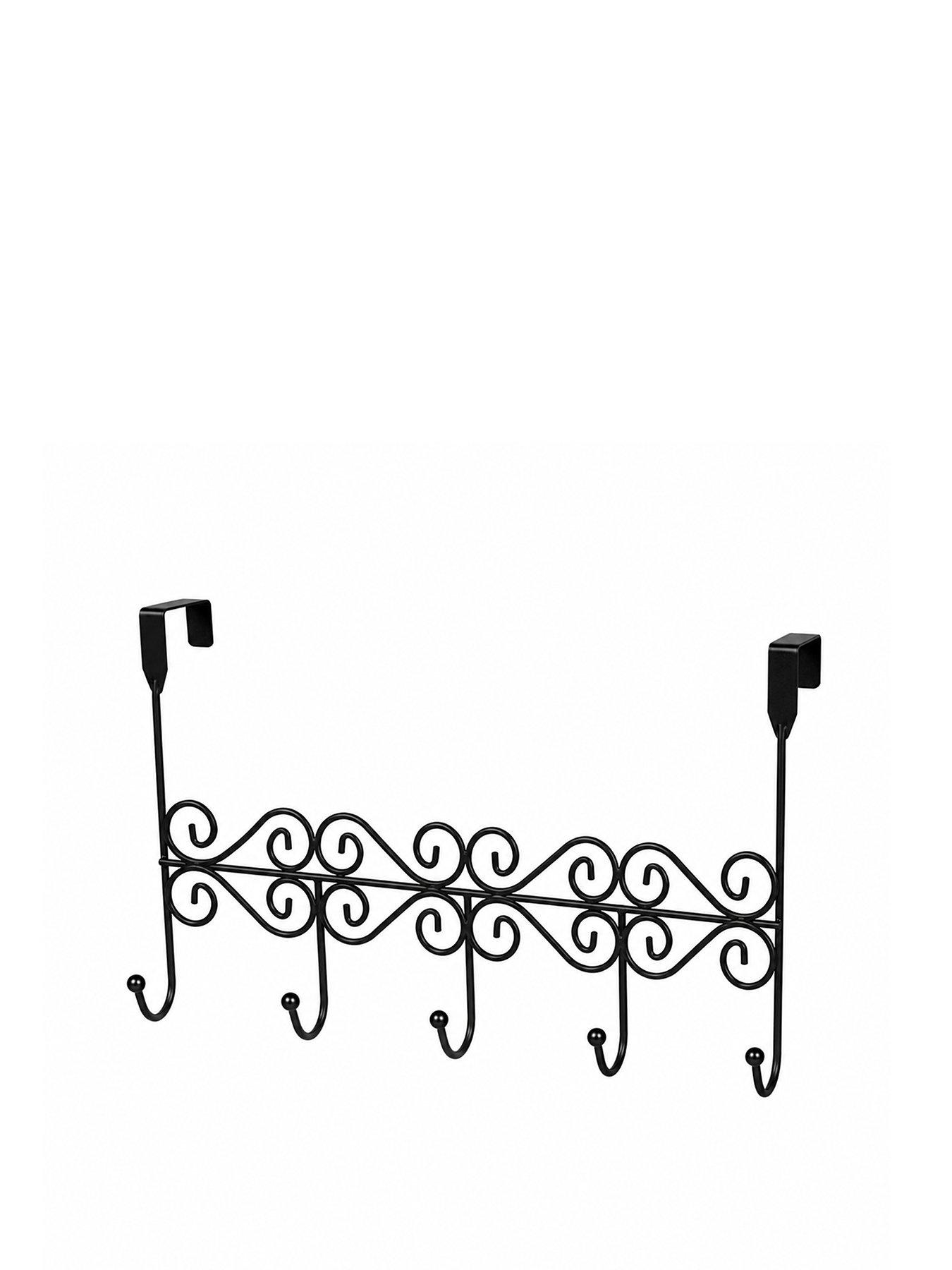 Image 2 of 3 of Showerdrape Showerdrape Swirls Black Over Door Storage Hooks