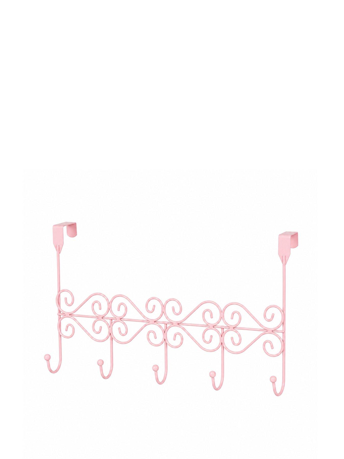 Image 2 of 3 of Showerdrape Showerdrape Swirls Pink Over Door Storage Hooks