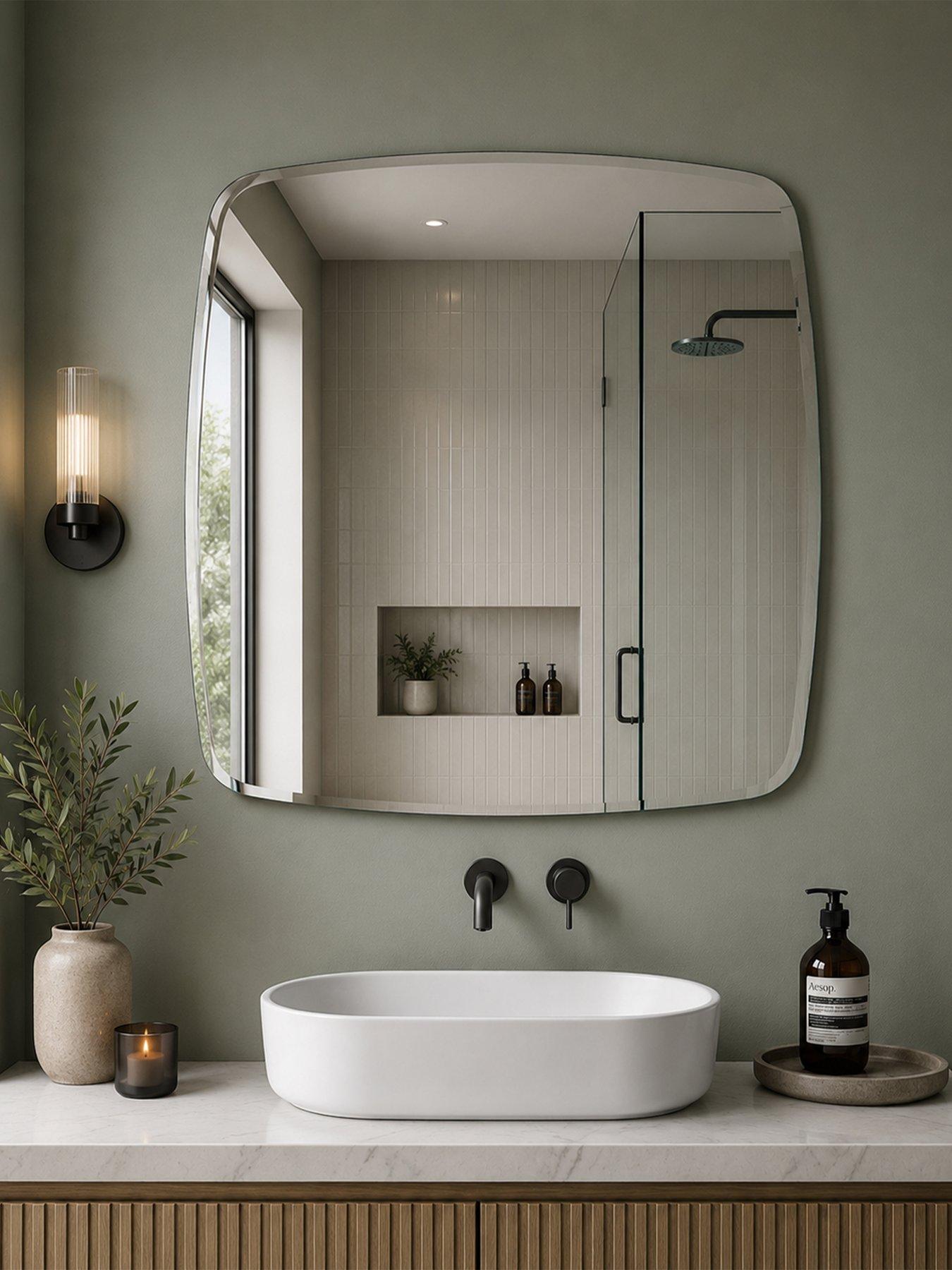 Image 1 of 4 of Showerdrape Showerdrape Harrow Squircle Soft Square Bevelled Edge Mirror 60x60cm