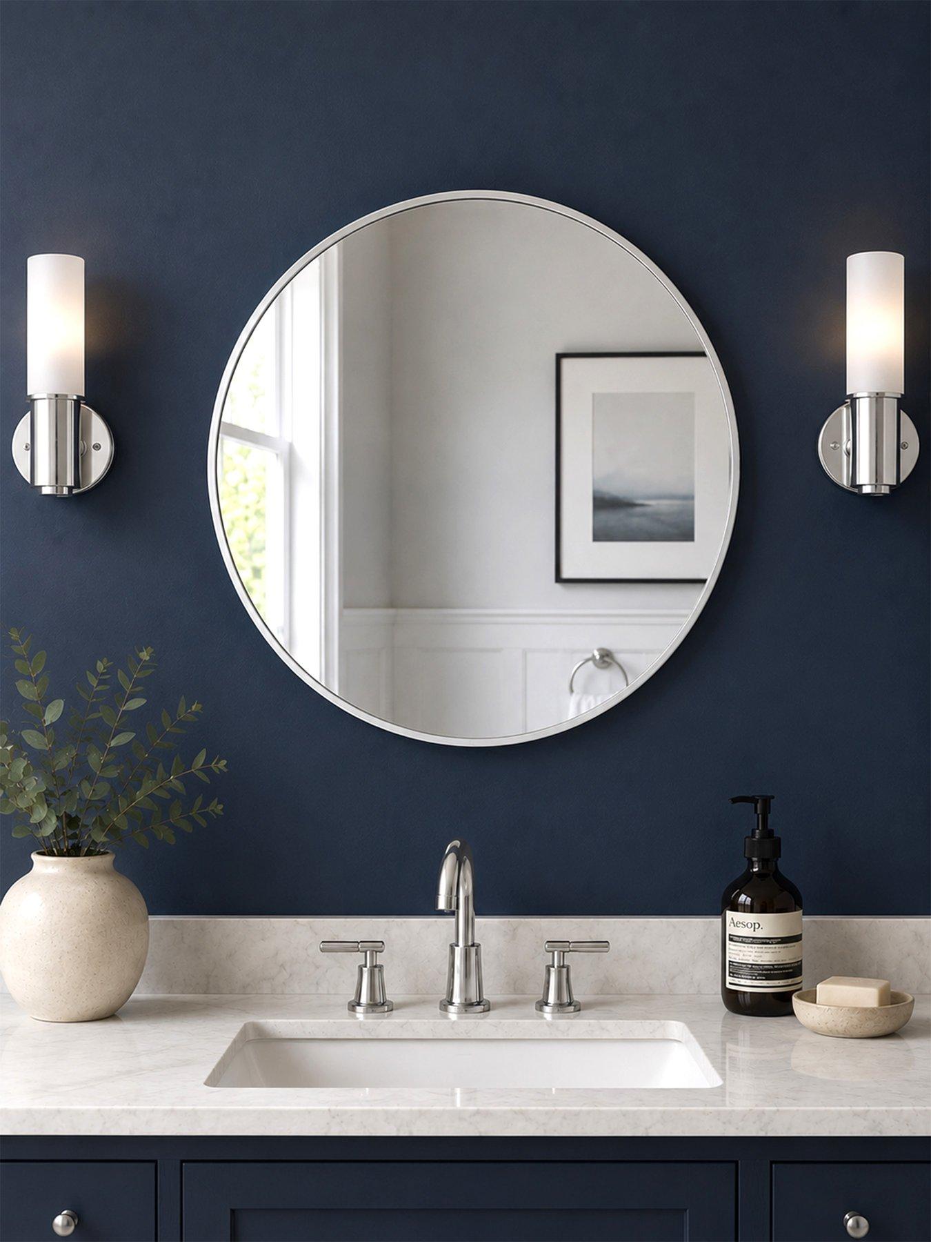 Image 1 of 4 of Showerdrape Showerdrape Woolwich Brushed Chrome Framed Round Mirror 45x45cm