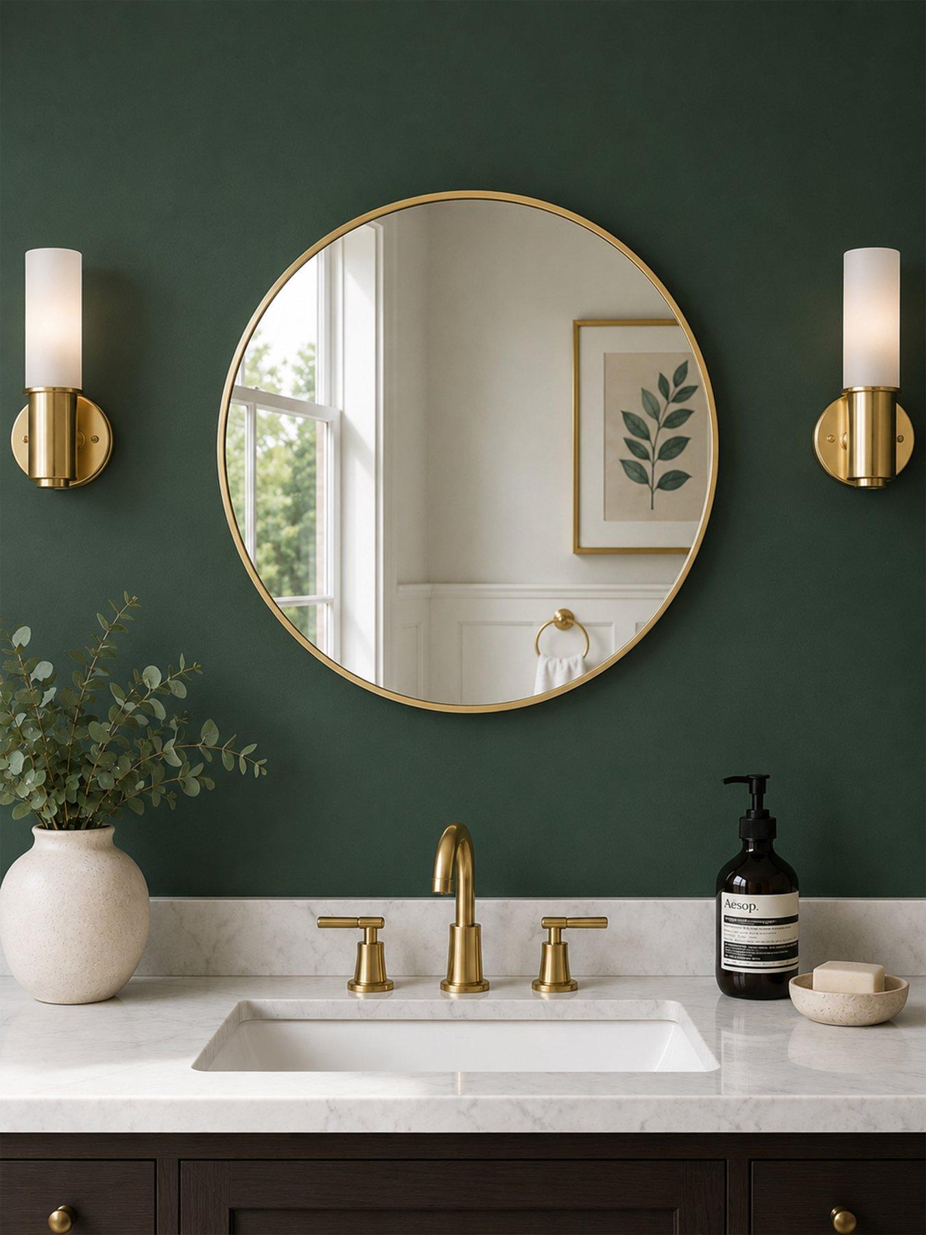Image 1 of 4 of Showerdrape Showerdrape Woolwich Brushed Gold Framed Round Mirror 45x45cm