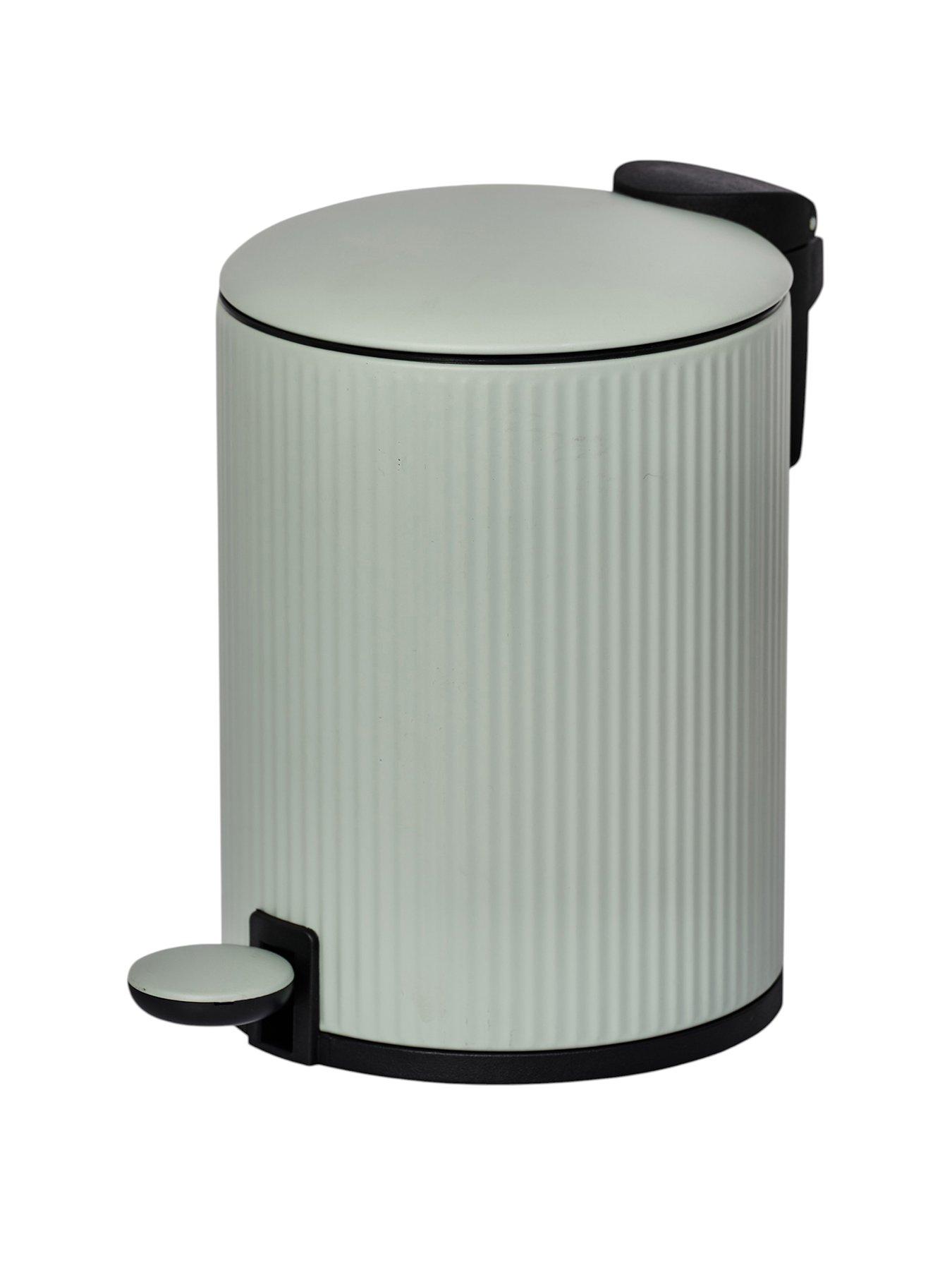 Image 2 of 3 of Showerdrape Showerdrape Alpini Sage Green Round Ribbed 3l Soft Close Pedal Bin