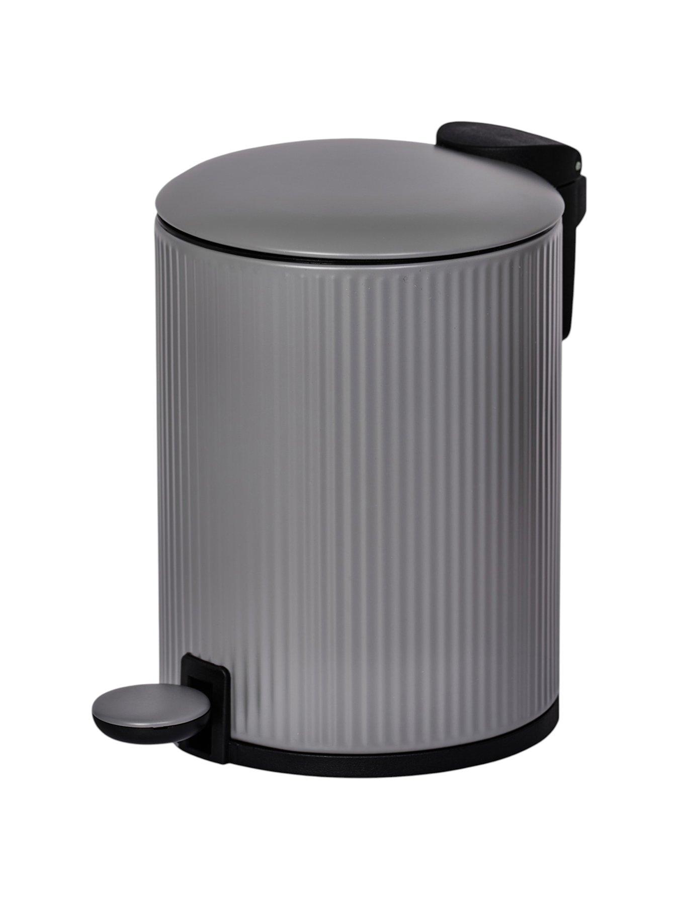 Image 2 of 3 of Showerdrape Showerdrape Alpini Grey Round Ribbed 3l Soft Close Pedal Bin