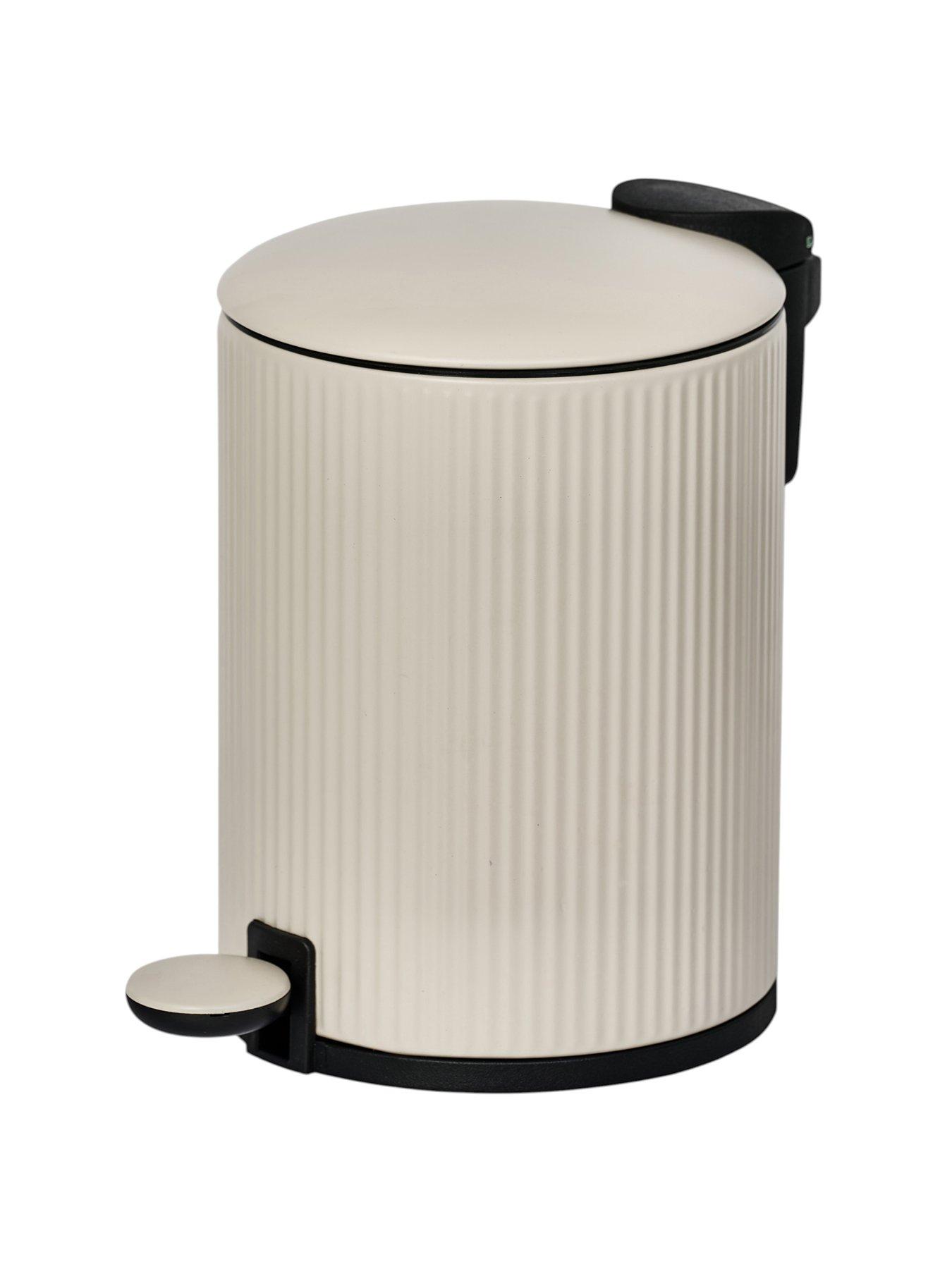 Image 2 of 3 of Showerdrape Showerdrape Alpini Beige Round Ribbed 3l Soft Close Pedal Bin