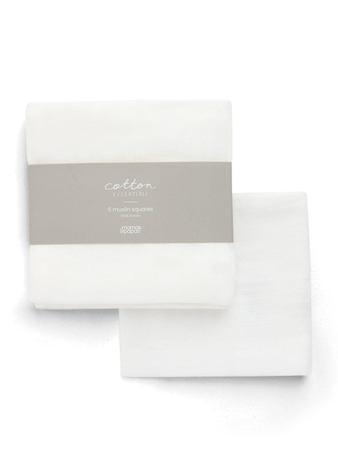 Image 2 of 4 of Mamas & Papas 5 Pack Muslin Squares - White