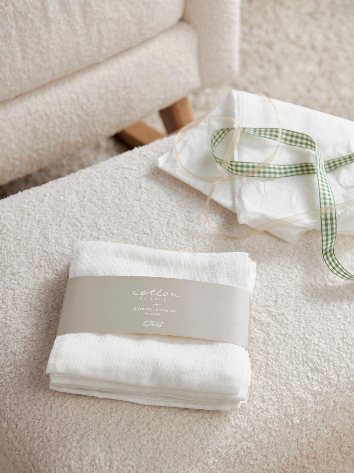Image 3 of 4 of Mamas & Papas 5 Pack Muslin Squares - White