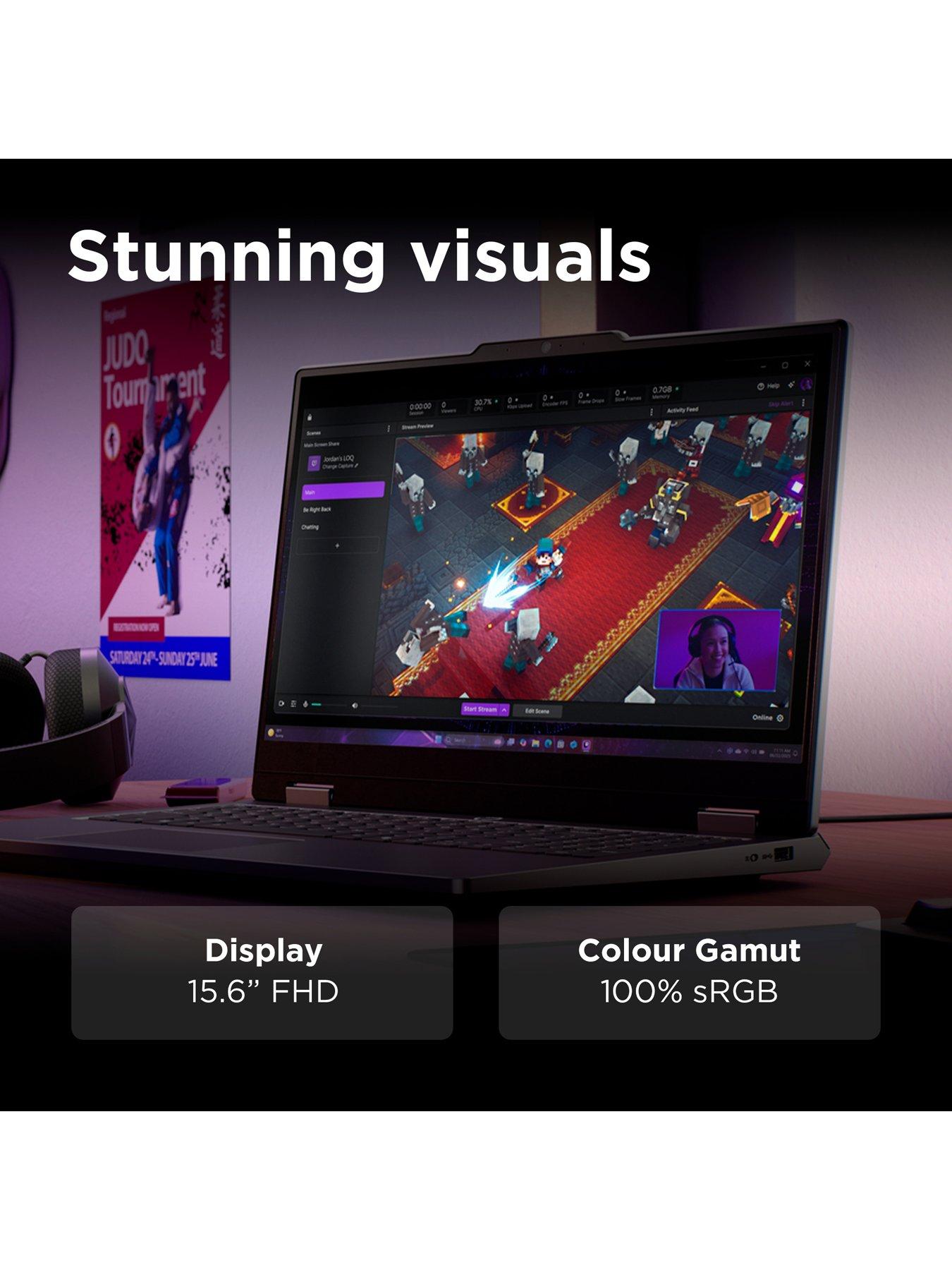 Image 5 of 7 of Lenovo LOQ Essential 15IRX11 15.6in Gaming Laptop - GeForce RTX 5050 - Intel Core i7 - 16GB RAM - 512GB SSD - FHD IPS 144Hz - Grey
