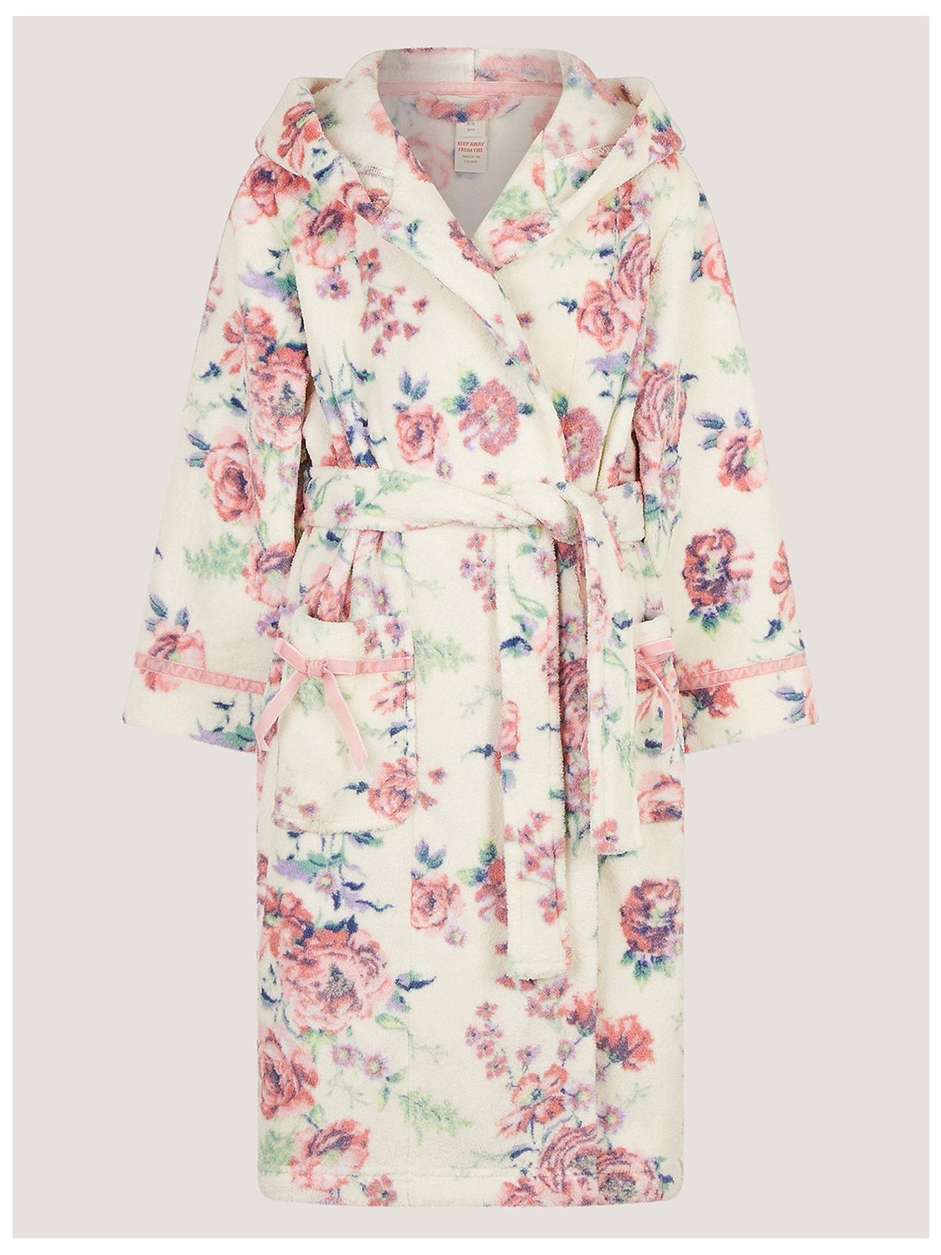 Monsoon Girls Floral Robe - Cream