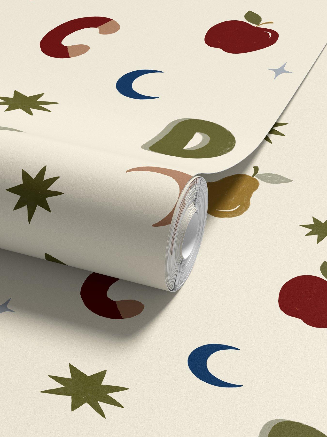 Image 3 of 5 of ARTHOUSE Alphafruit Cream,Yellow & Olive Wallpaper