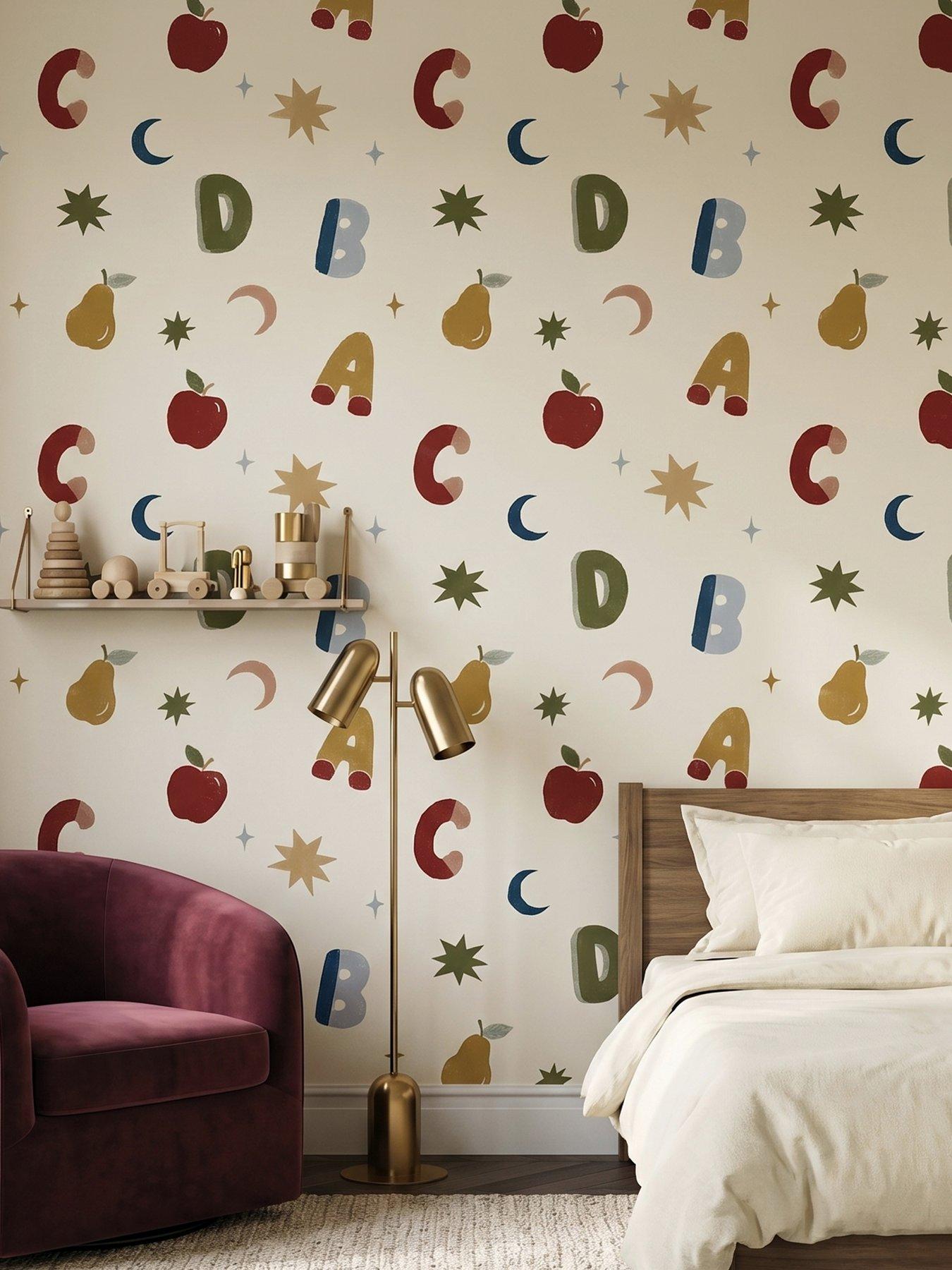 Image 4 of 5 of ARTHOUSE Alphafruit Cream,Yellow & Olive Wallpaper