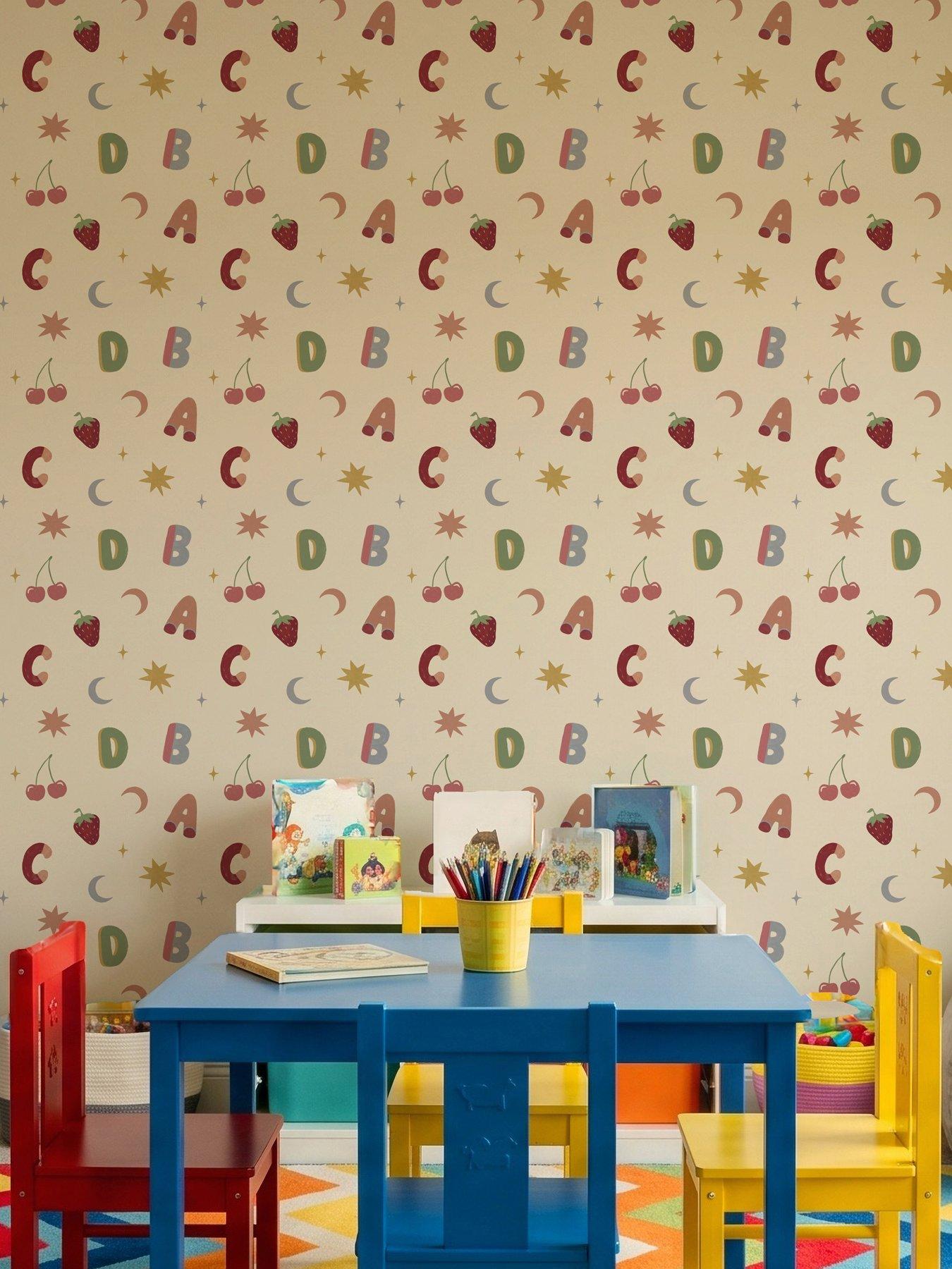 Image 3 of 4 of ARTHOUSE Alphafruit Blush Pink & Sage Wallpaper