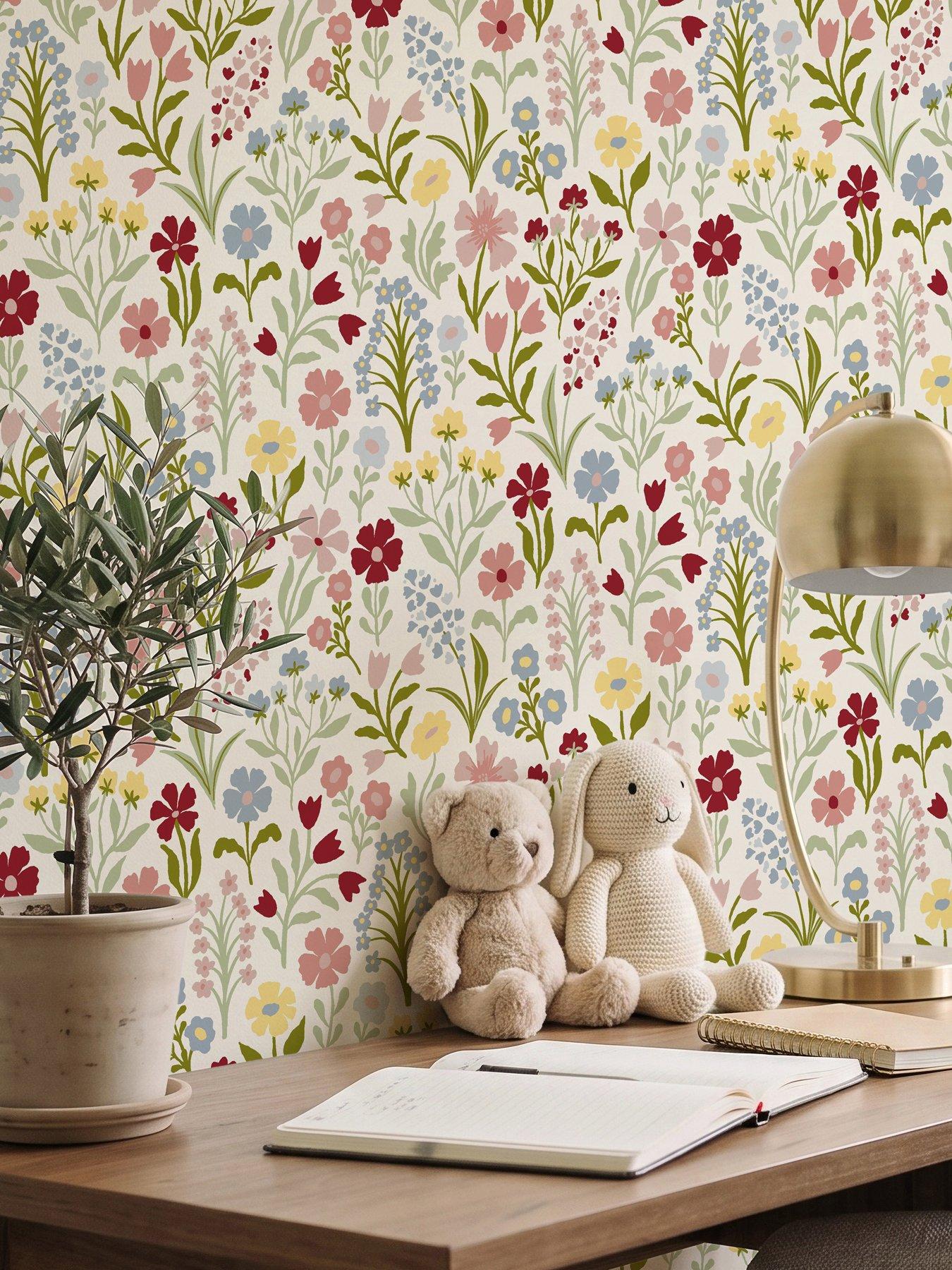 Image 1 of 4 of ARTHOUSE Pretty Meadow Natural & Mulitcolour Wallpaper