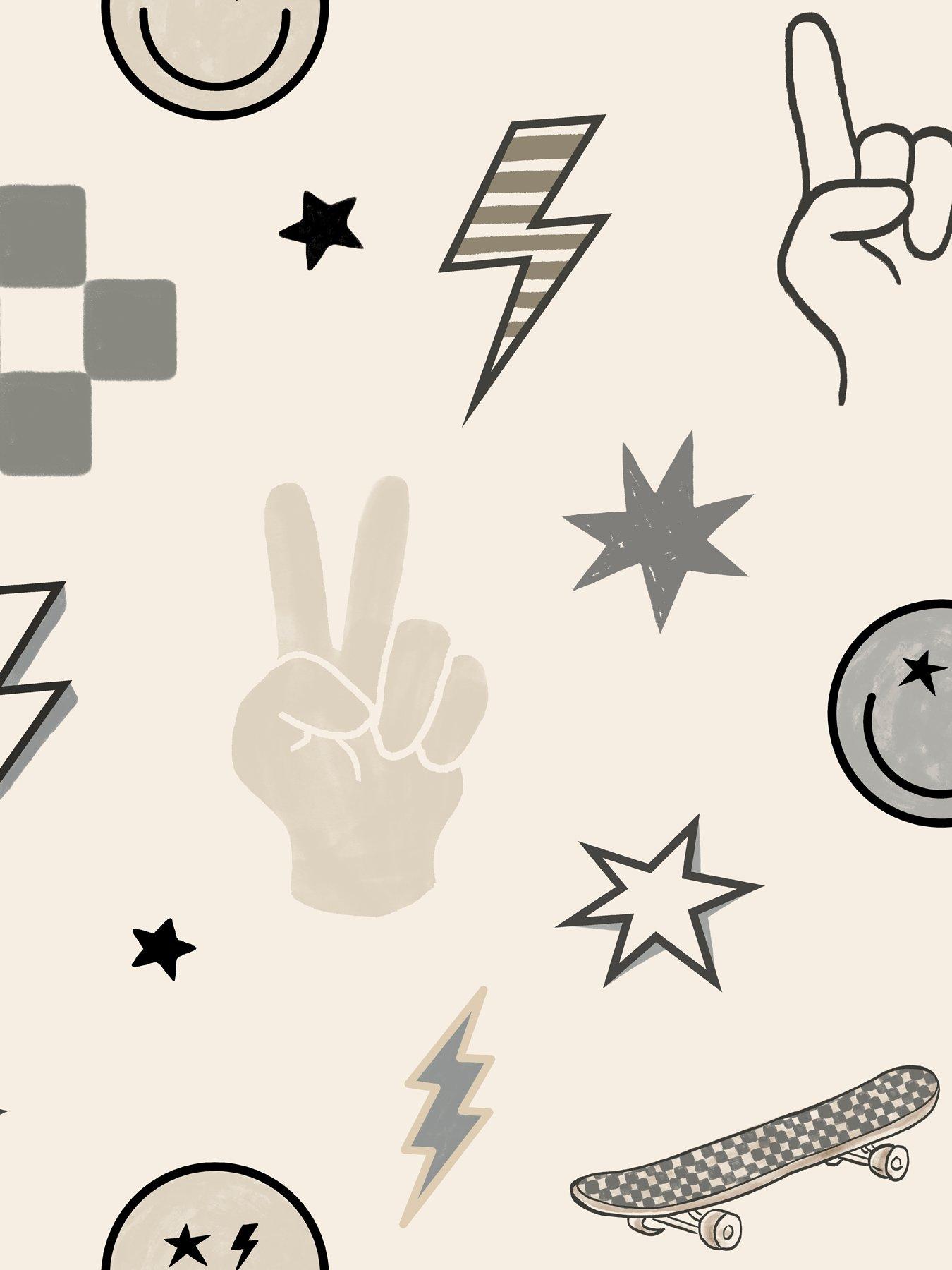 Image 2 of 4 of ARTHOUSE Rockstar Mono Wallpaper