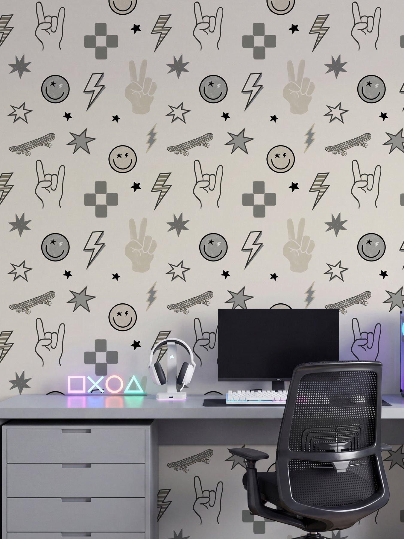 Image 3 of 4 of ARTHOUSE Rockstar Mono Wallpaper