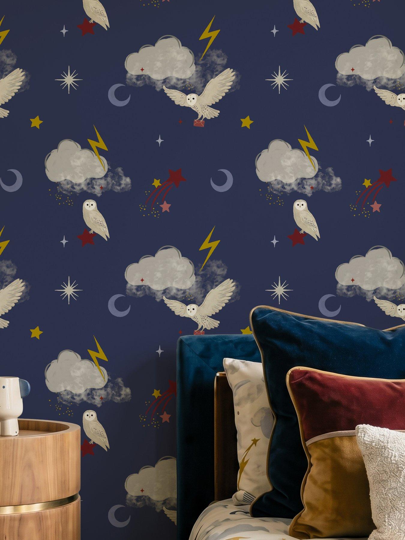 Image 1 of 5 of ARTHOUSE Mystical Flight Navy Blue Wallpaper