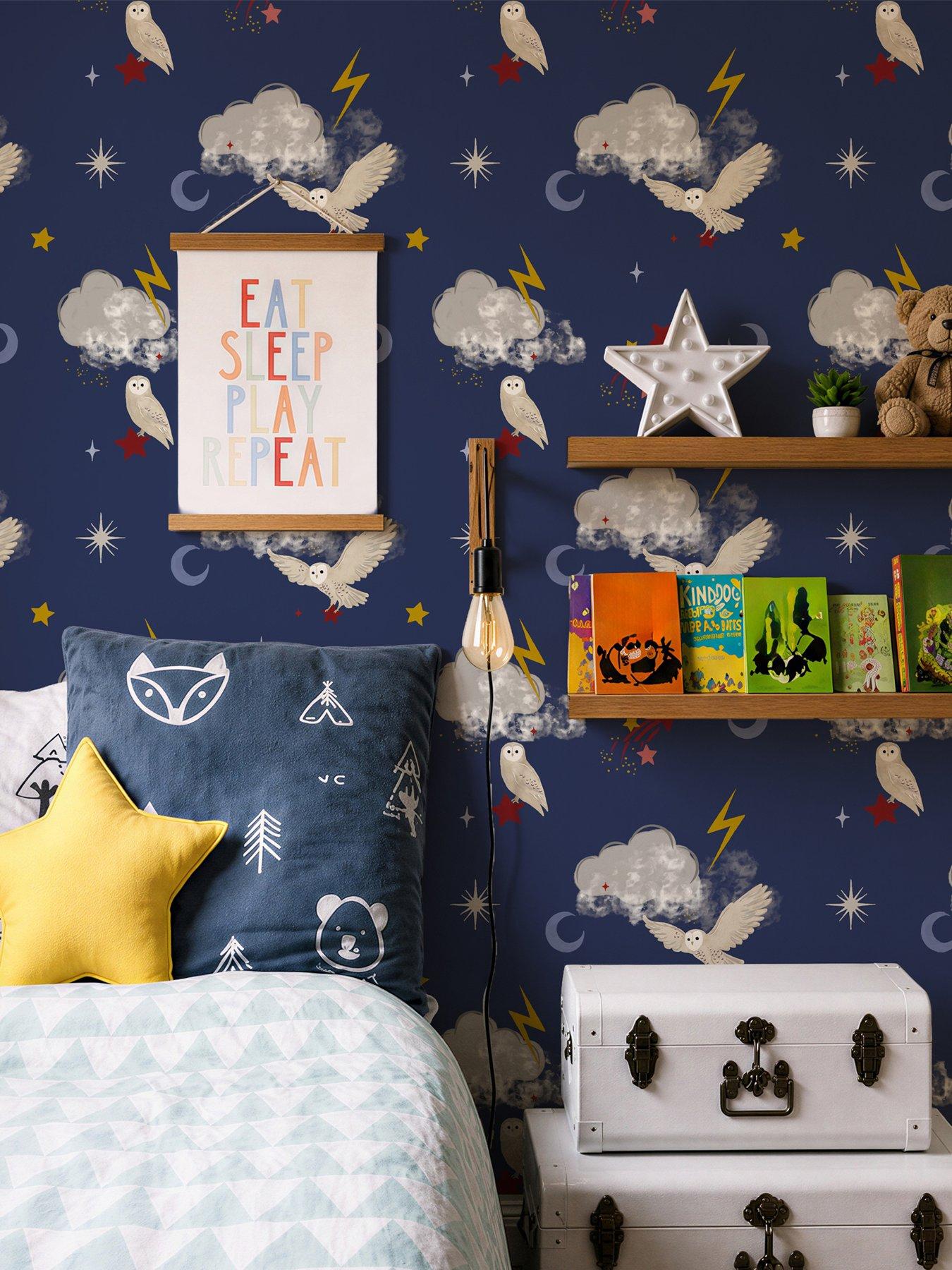 Image 3 of 5 of ARTHOUSE Mystical Flight Navy Blue Wallpaper