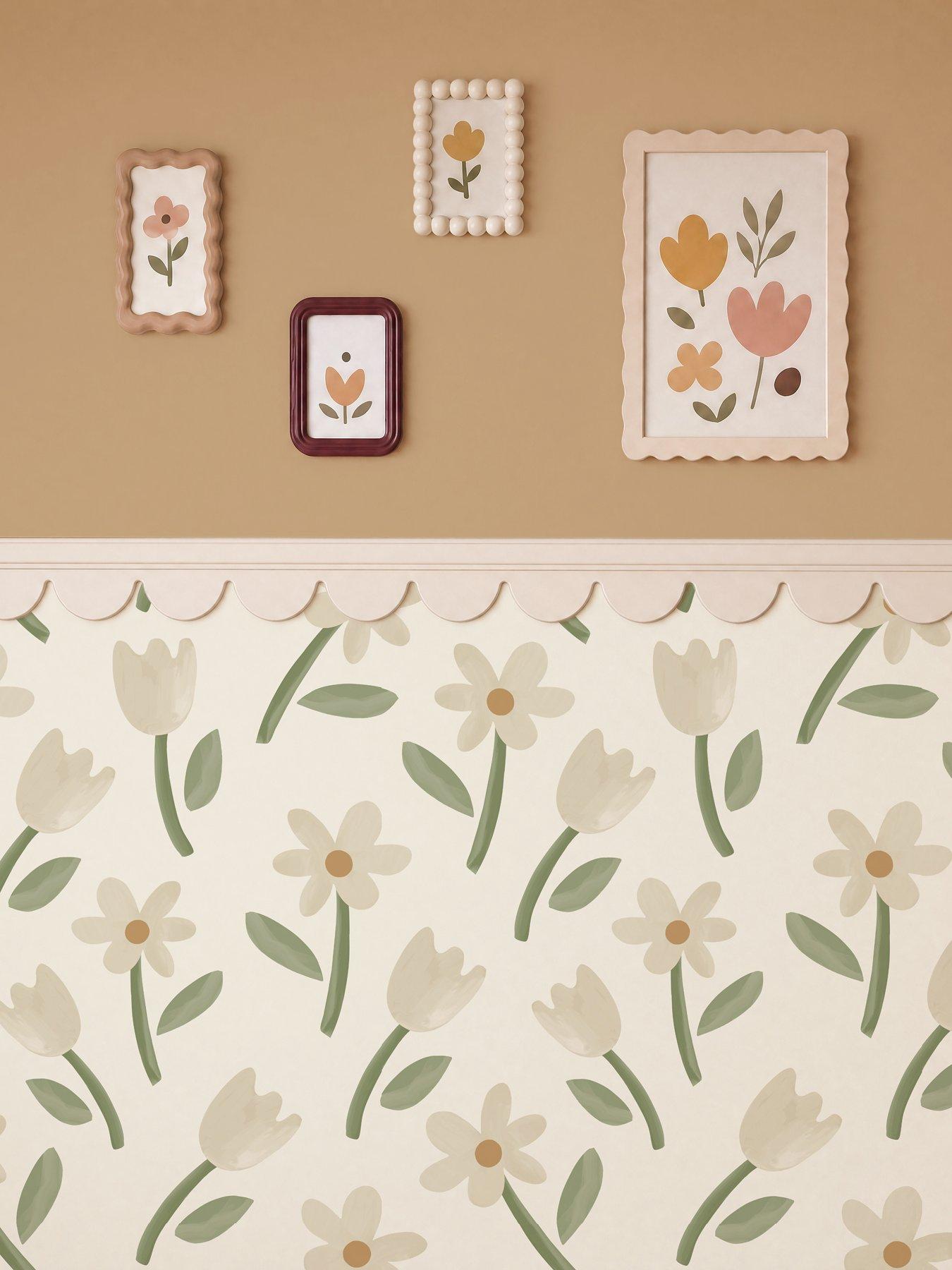 Image 3 of 4 of ARTHOUSE Spring Cascade Cream & Sage Green Wallpaper