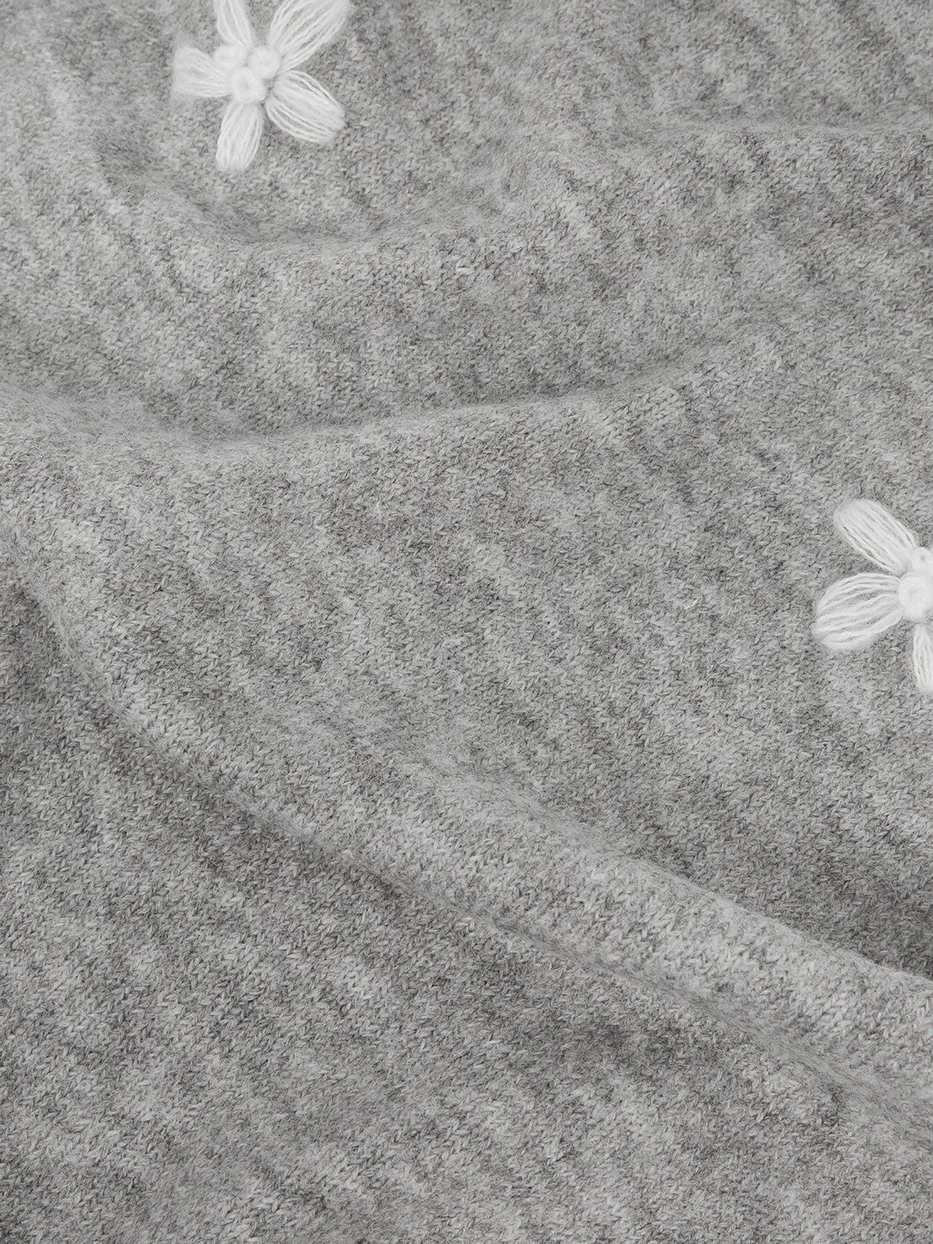 Image 2 of 2 of Monsoon Elena Embroidered Knitted Triangle Scarf