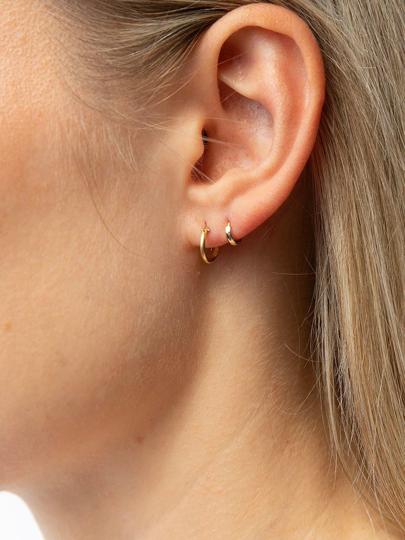 Image 1 of 5 of Seol + Gold 9ct Solid Gold Plain Hoops