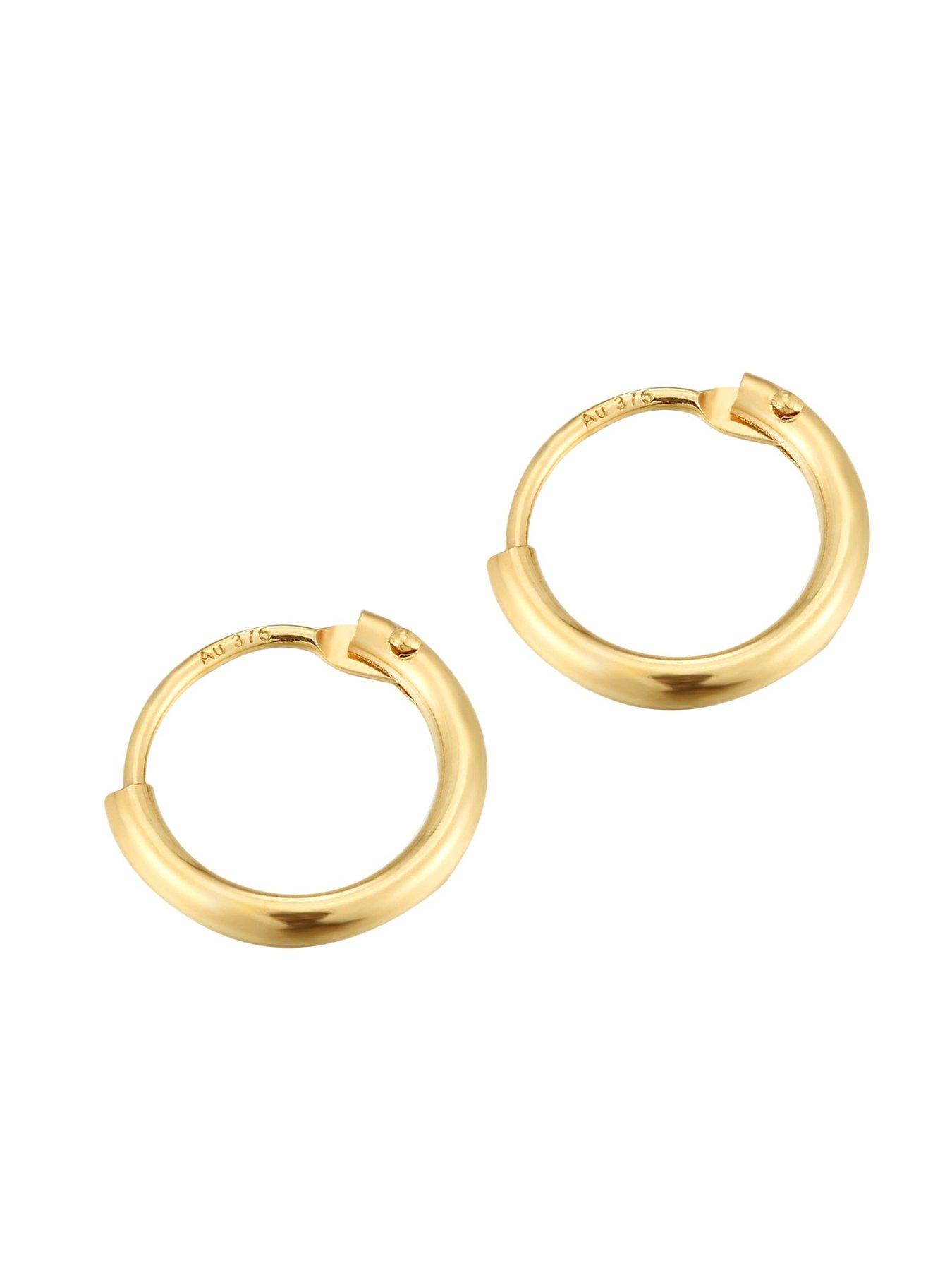 Image 2 of 5 of Seol + Gold 9ct Solid Gold Plain Hoops