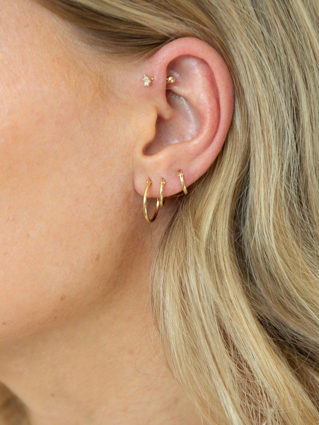 Image 4 of 5 of Seol + Gold 9ct Solid Gold Plain Hoops