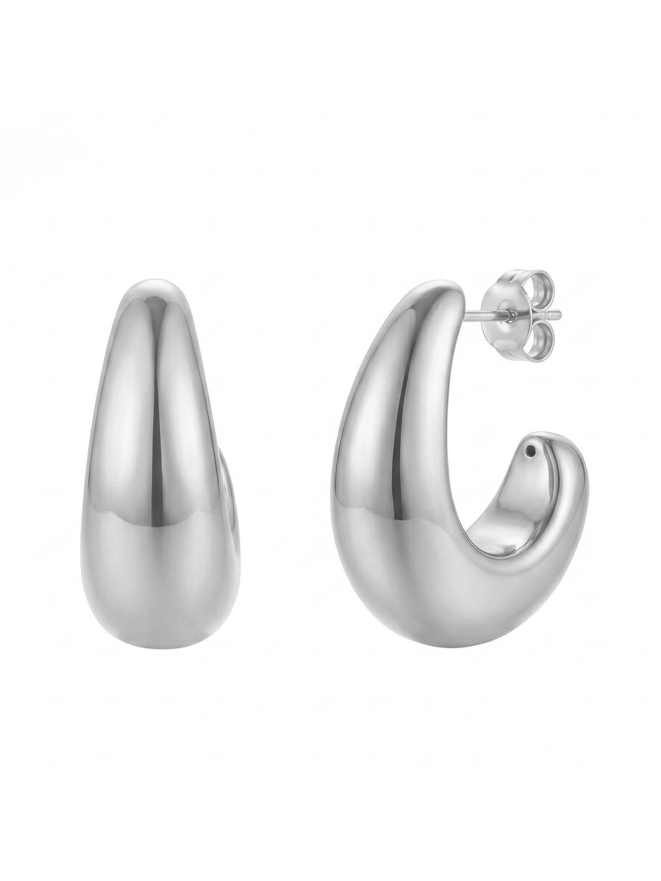 Image 2 of 5 of Seol + Gold Sterling Silver XL Curved Stud Earrings