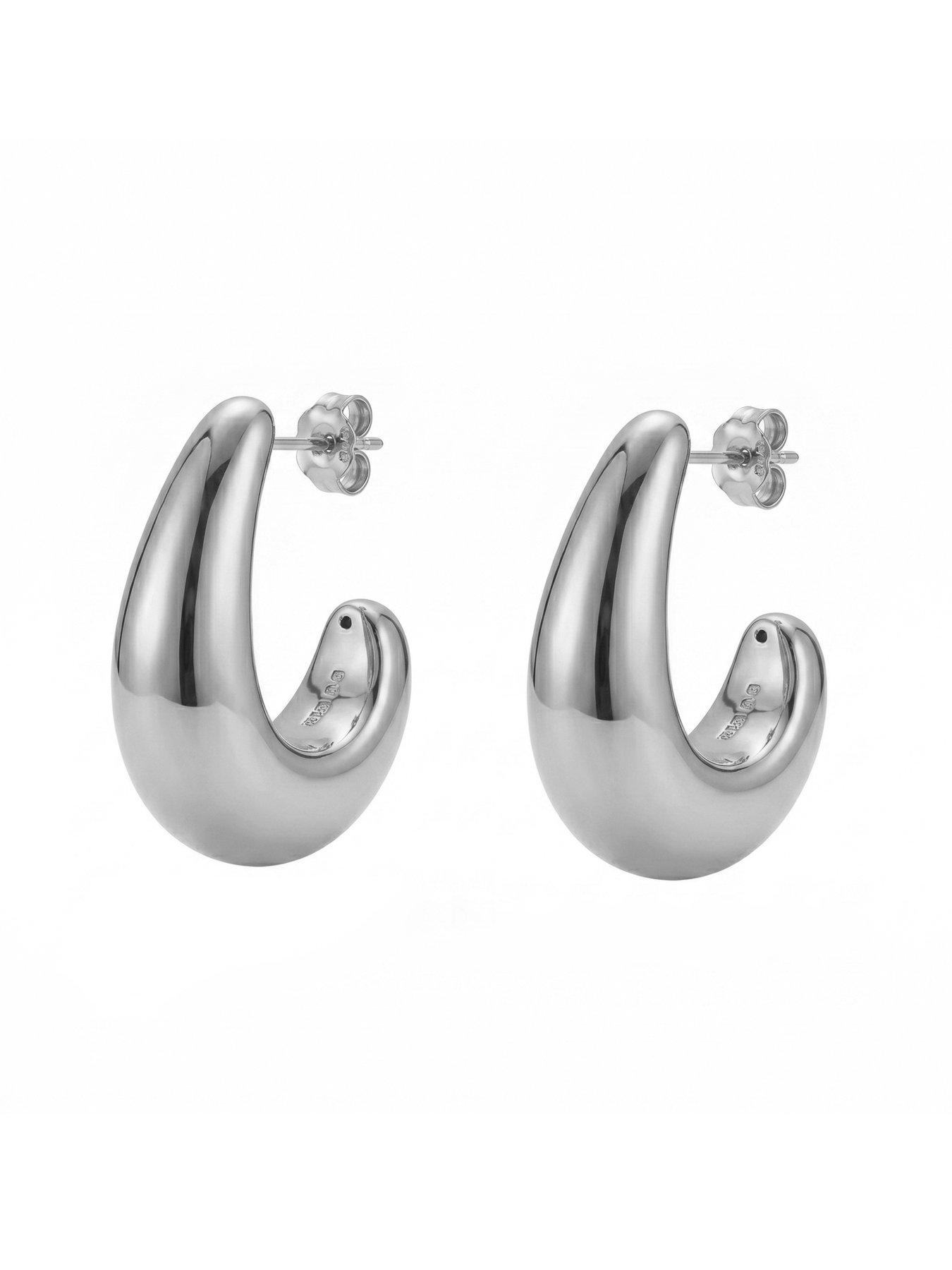 Image 3 of 5 of Seol + Gold Sterling Silver XL Curved Stud Earrings