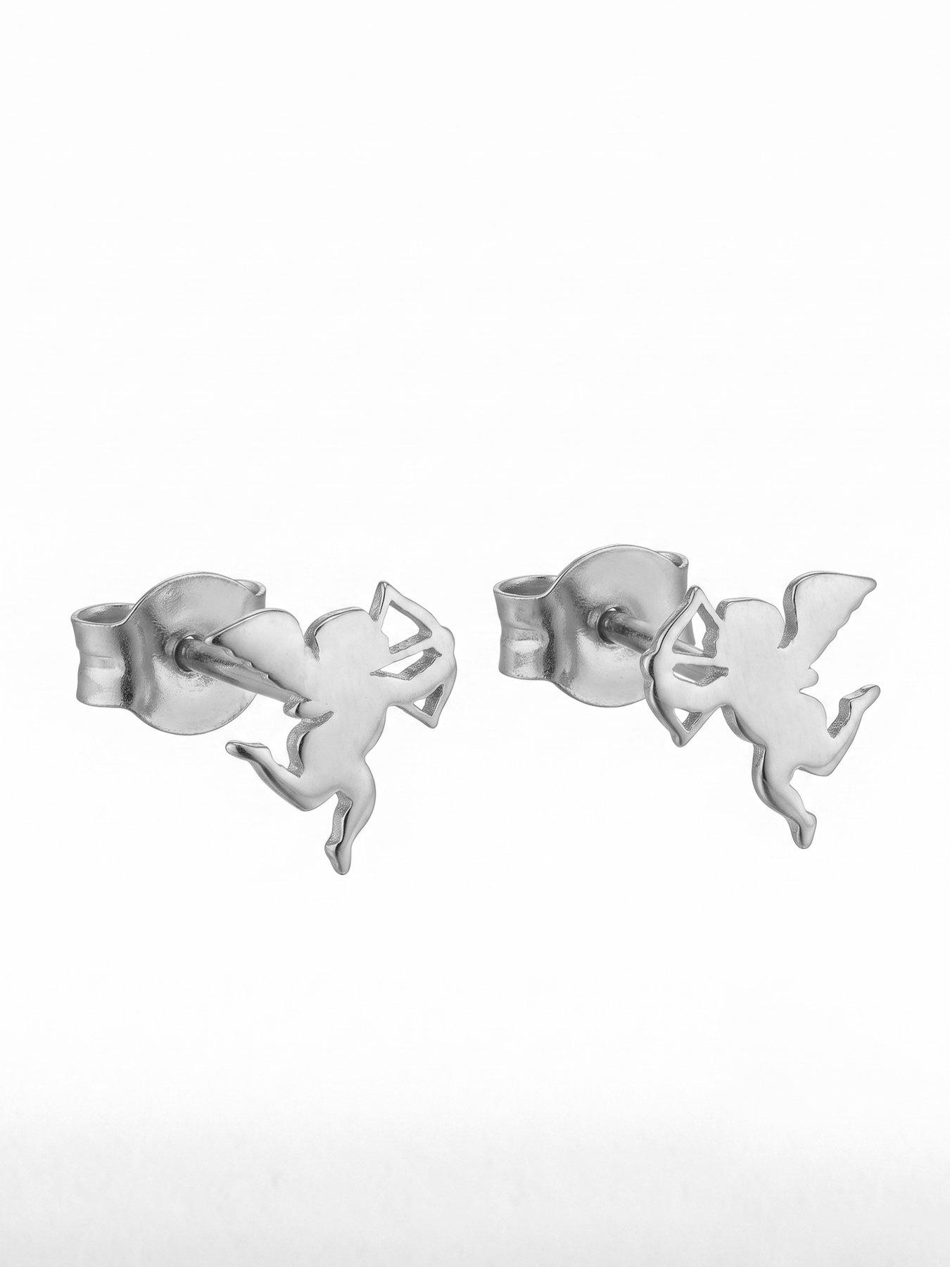 Image 2 of 4 of Seol + Gold Sterling Silver Mini Cupid Studs