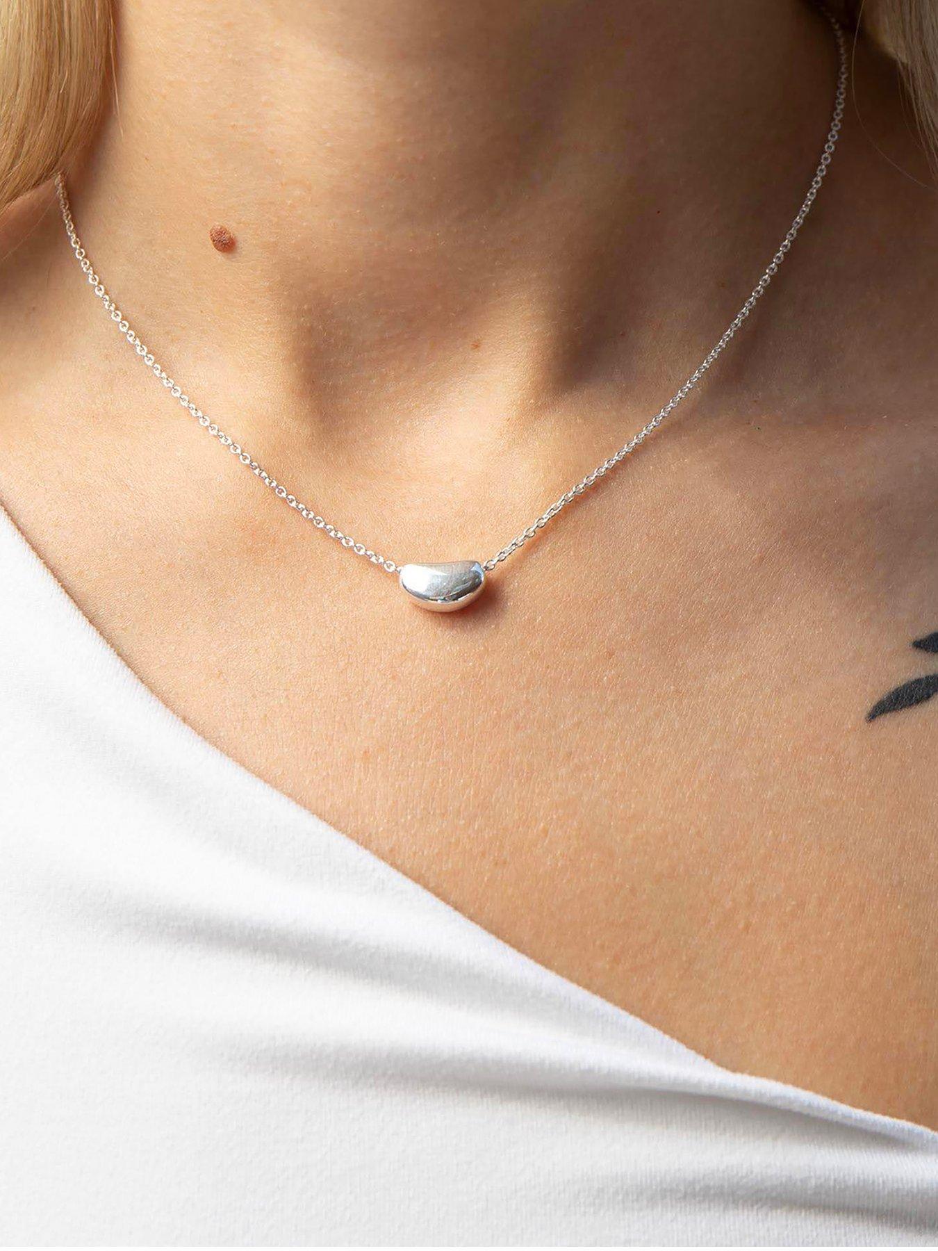 Image 1 of 4 of Seol + Gold Sterling Silver Slider Coffee Bean Necklace