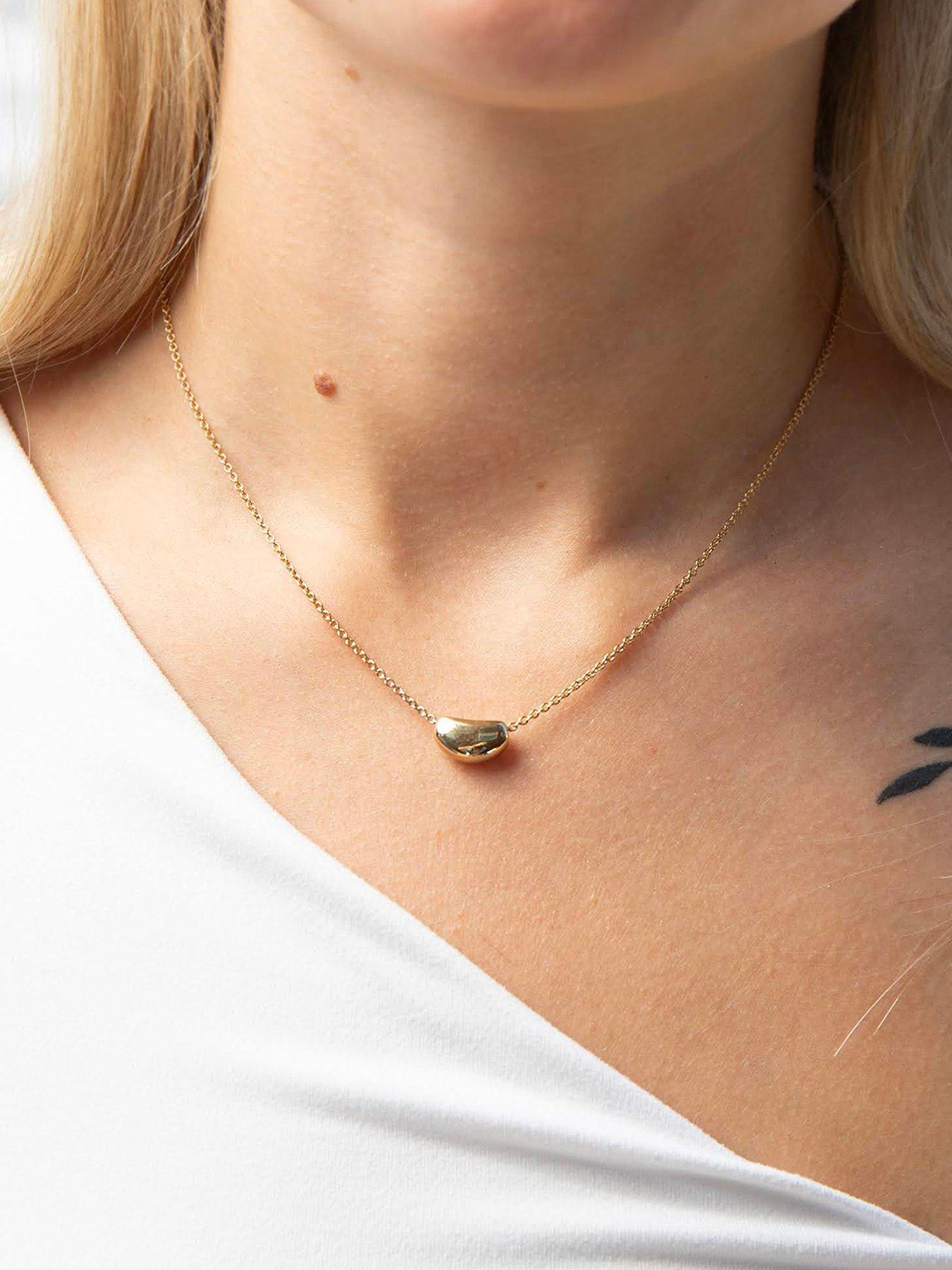 Image 1 of 4 of Seol + Gold 18ct Gold Plated Slider Coffee Bean Necklace